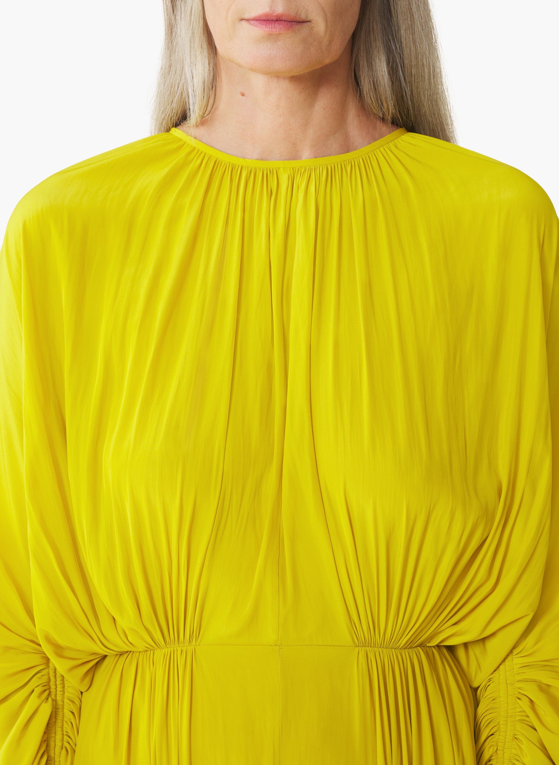 Robe cintrée en charmeuse LANVIN Jaune