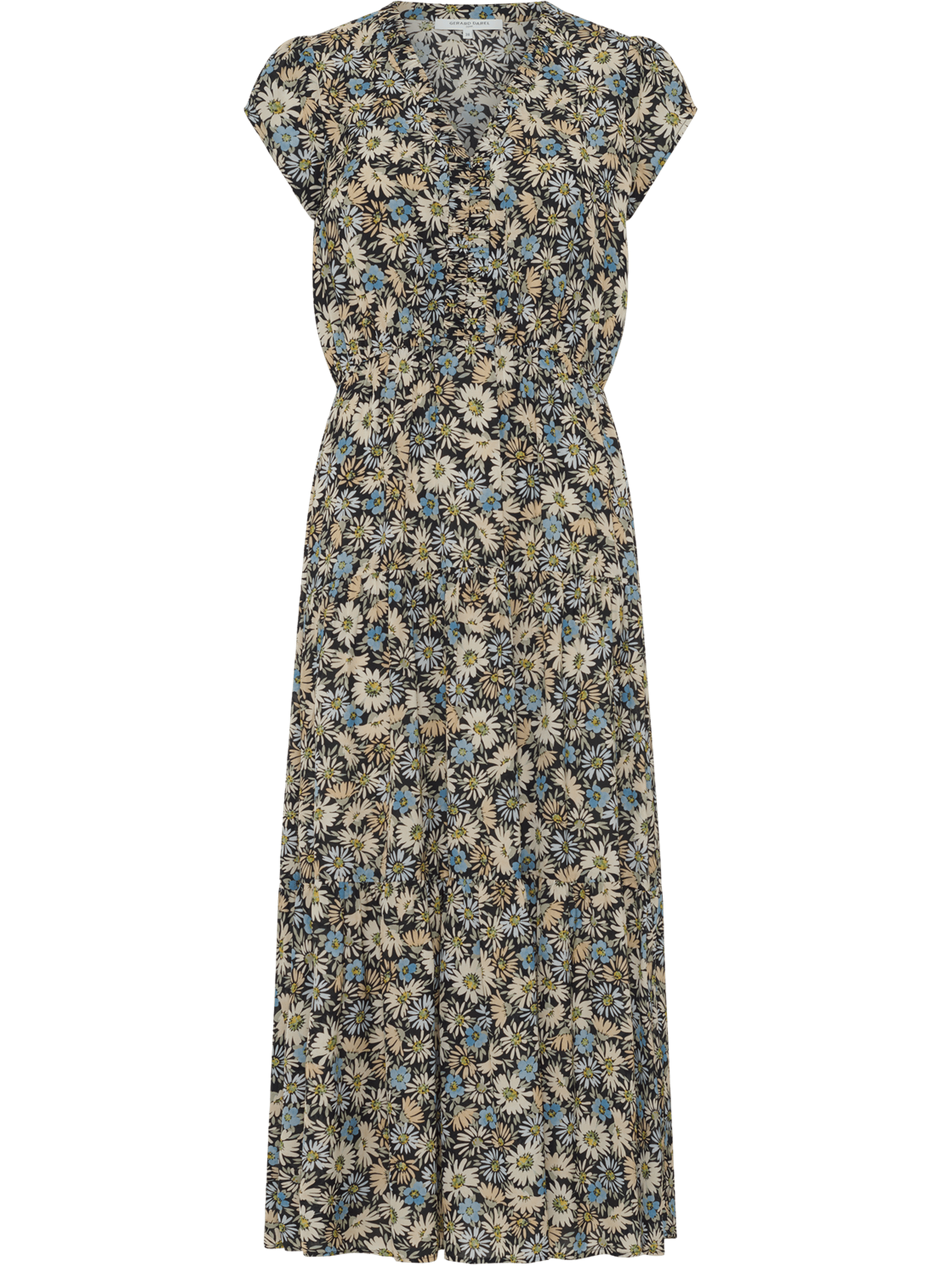 Robe longue et cintrée à fleurs - reina Bleu