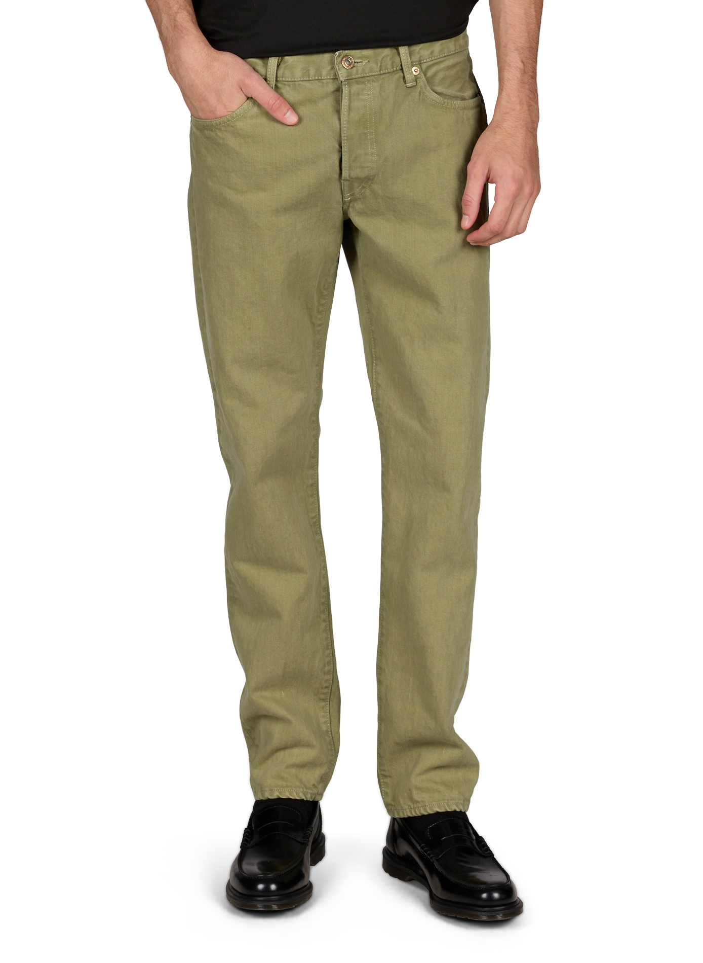 Straight cotton jeans EDWIN Green