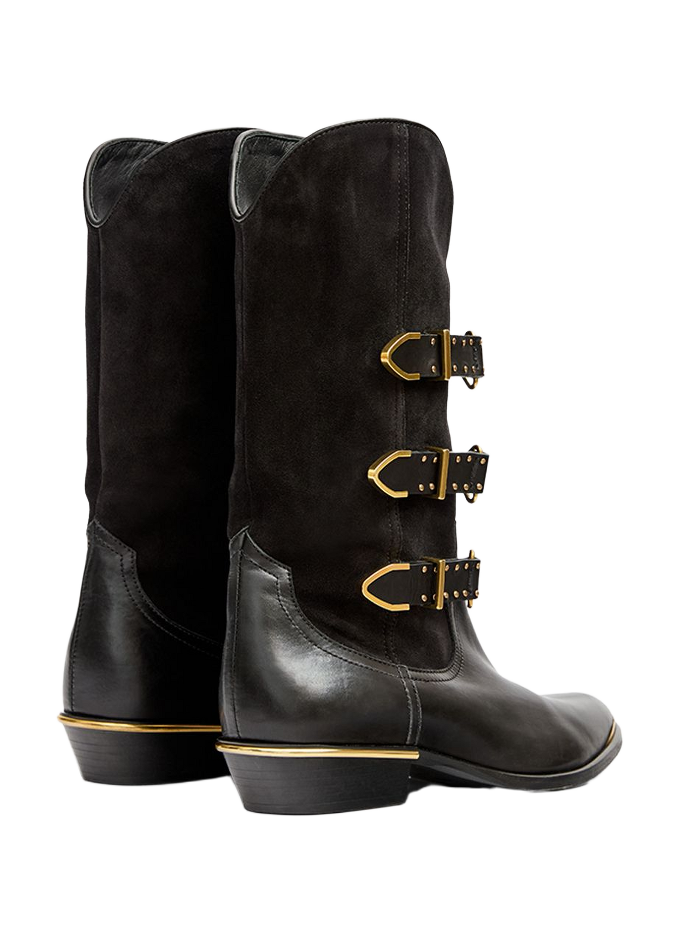 Mexia suede leather ankle boot with metal embellishments ISABEL MARANT Black