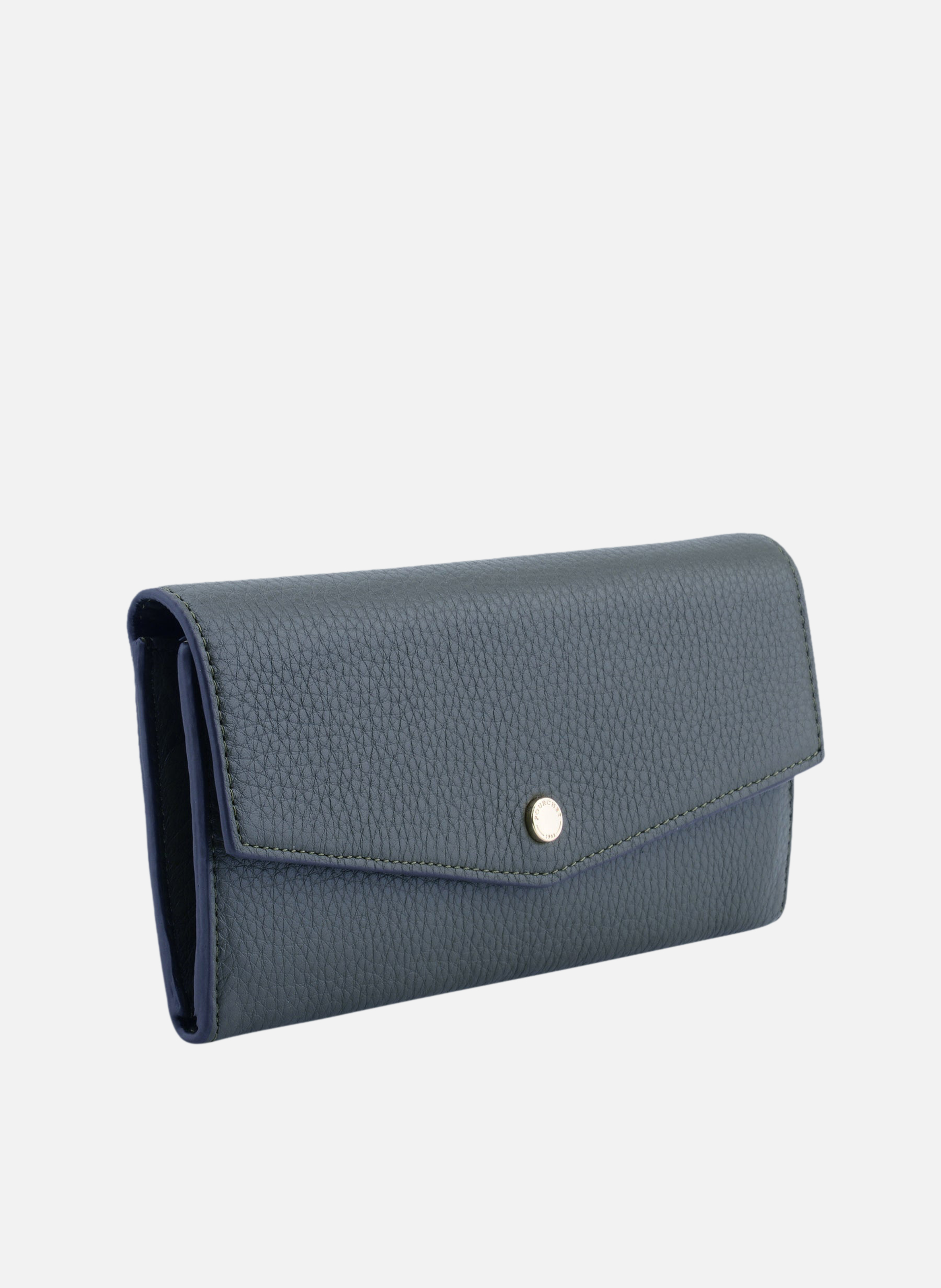 Club | porte-monnaie gm en cuir de veau | Bleu POURCHET Femme