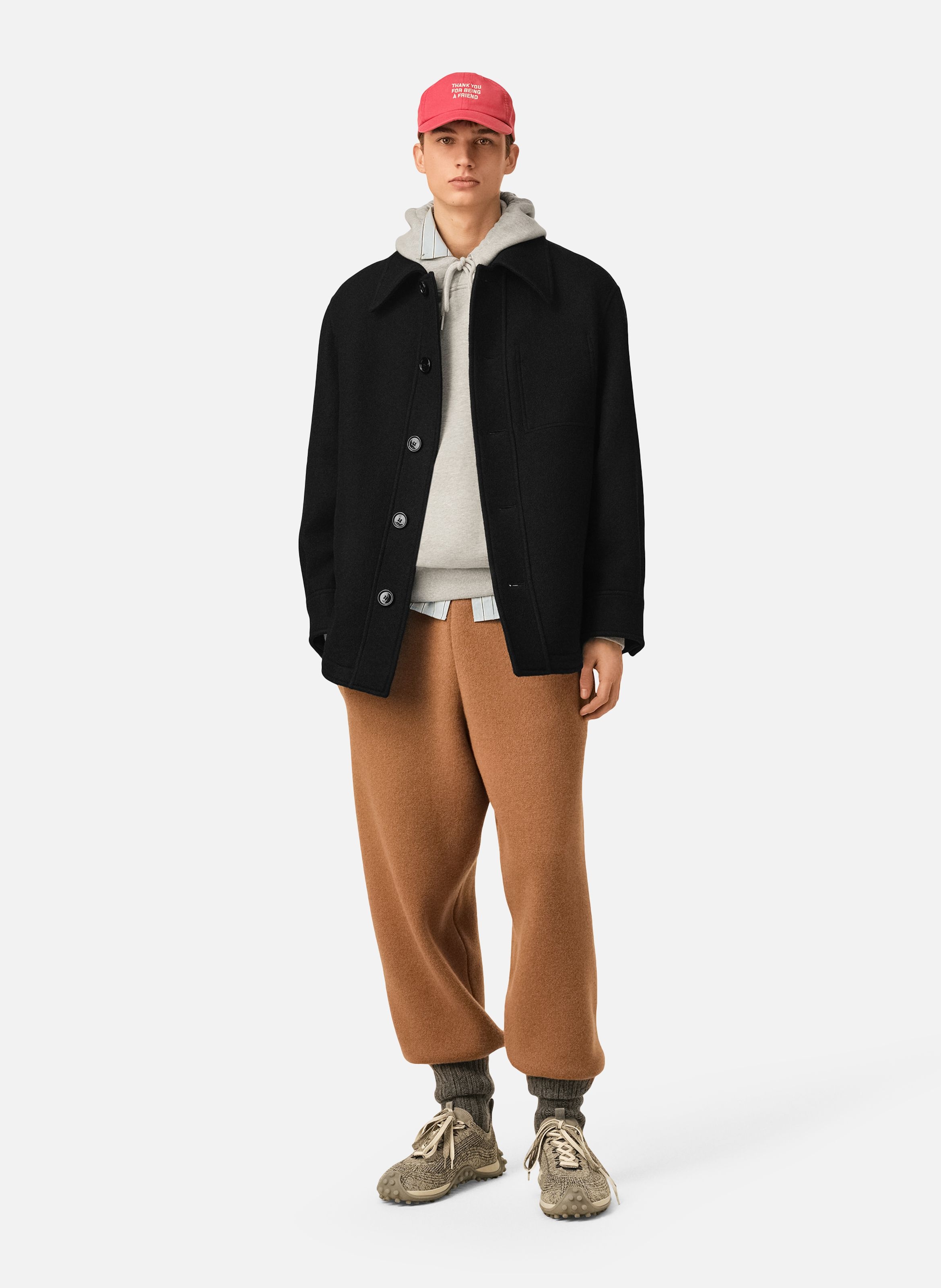 Veste boutonnée unisexe en laine AMI PARIS Noir