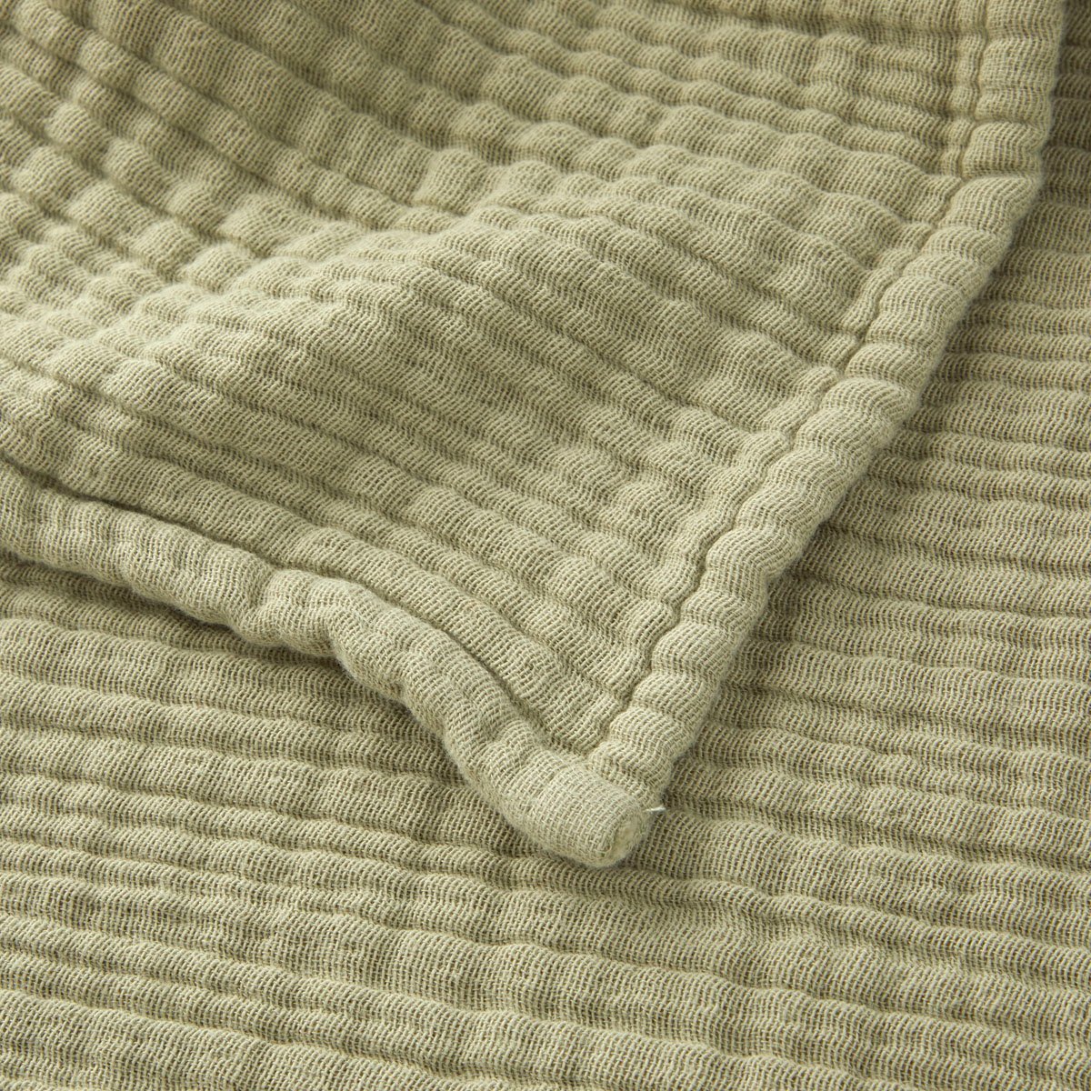 Plaid en gaze de coton, lowen BOSS HOME Vert