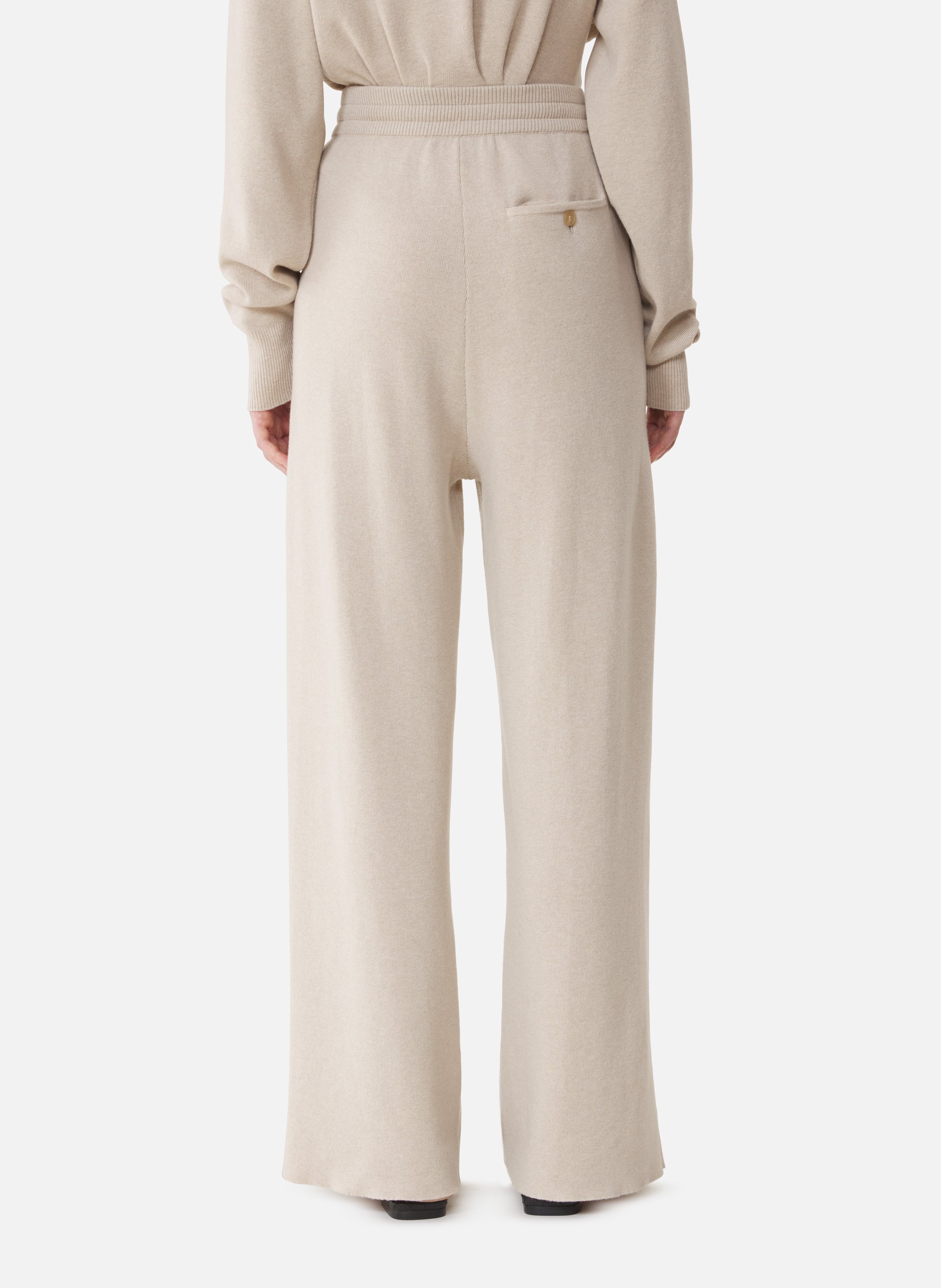 Pantalon droit en laine et cachemire LANVIN Blanc