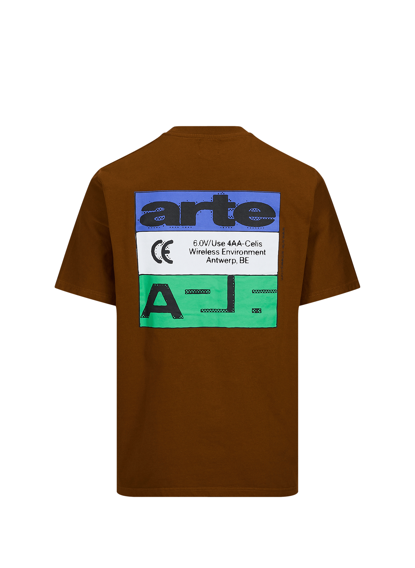 Round neck straight fit cotton T-shirt with screen printing ARTE ANTWERP Brown