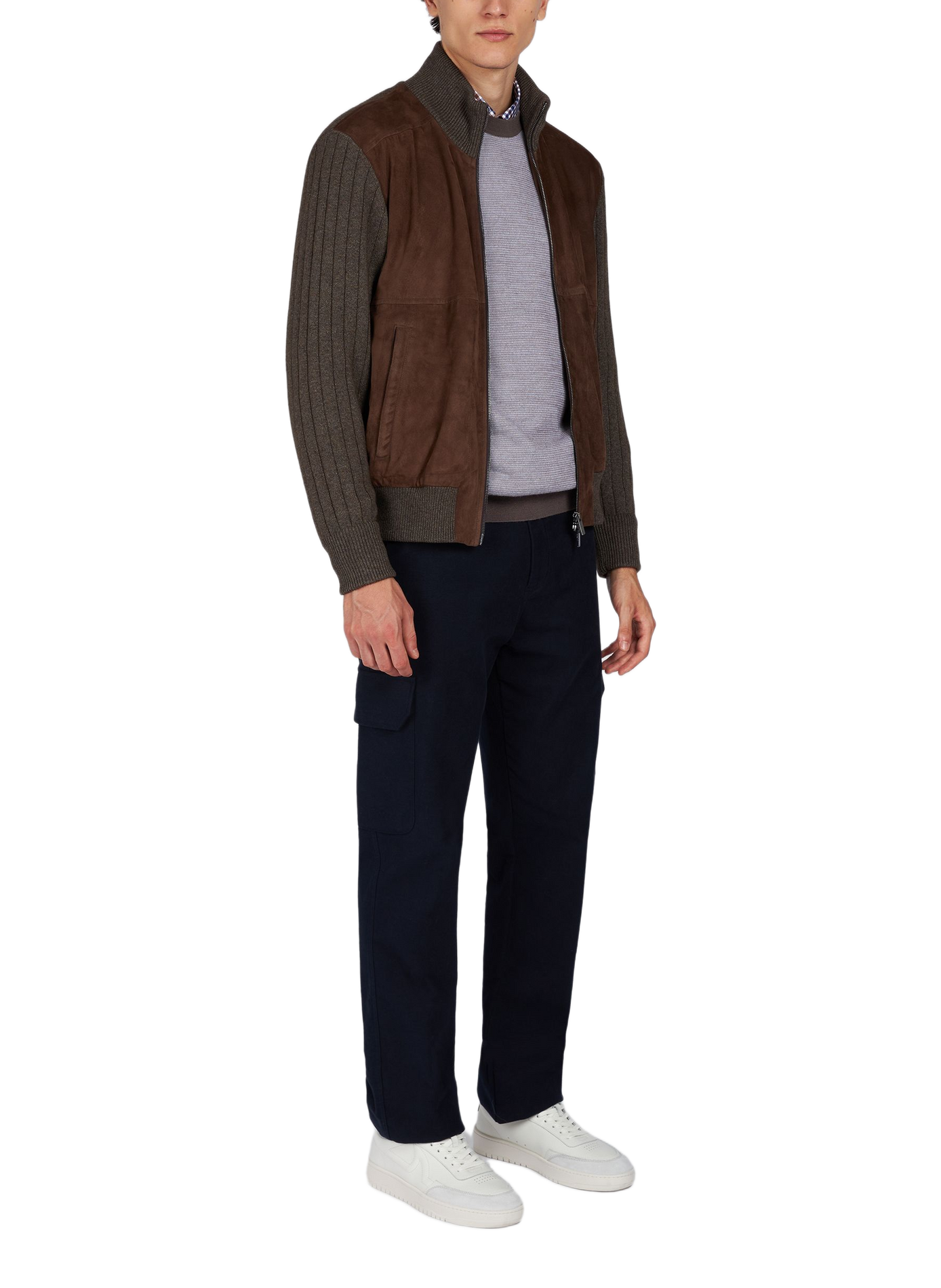 Bi-material vest in blended wool and cashmere PAUL & SHARK Beige