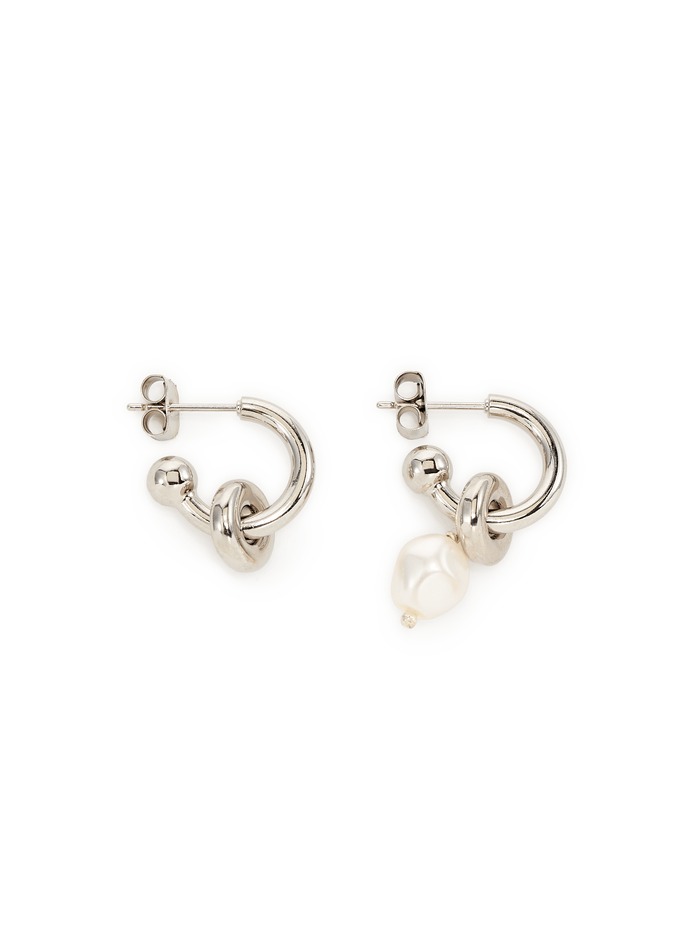Boucles d'oreilles en laiton avec perle JUSTINE CLENQUET Argent