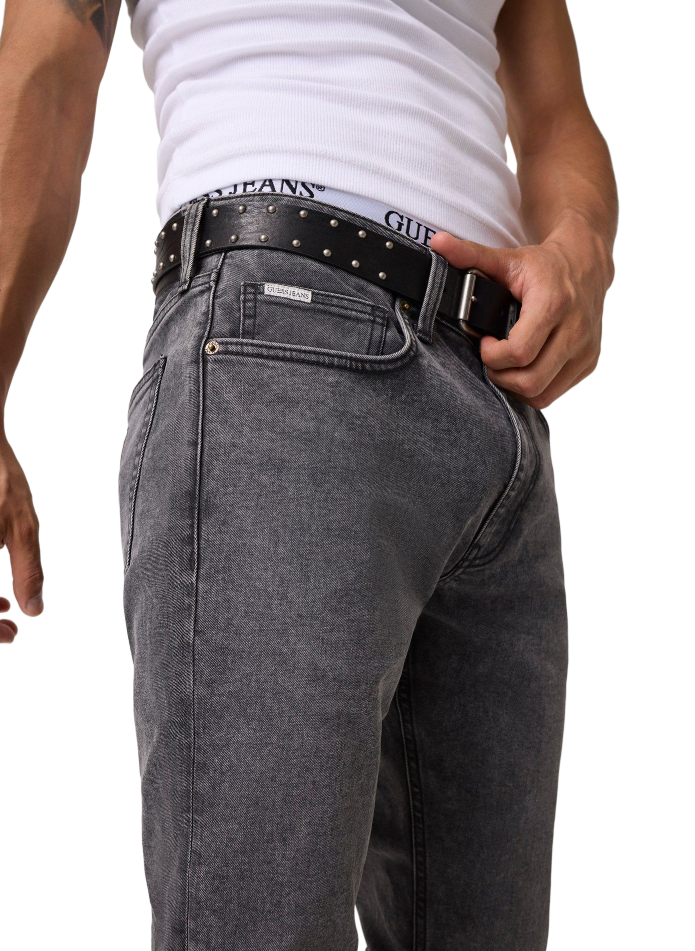 Slim-fit cotton-blend jeans GUESS Grey