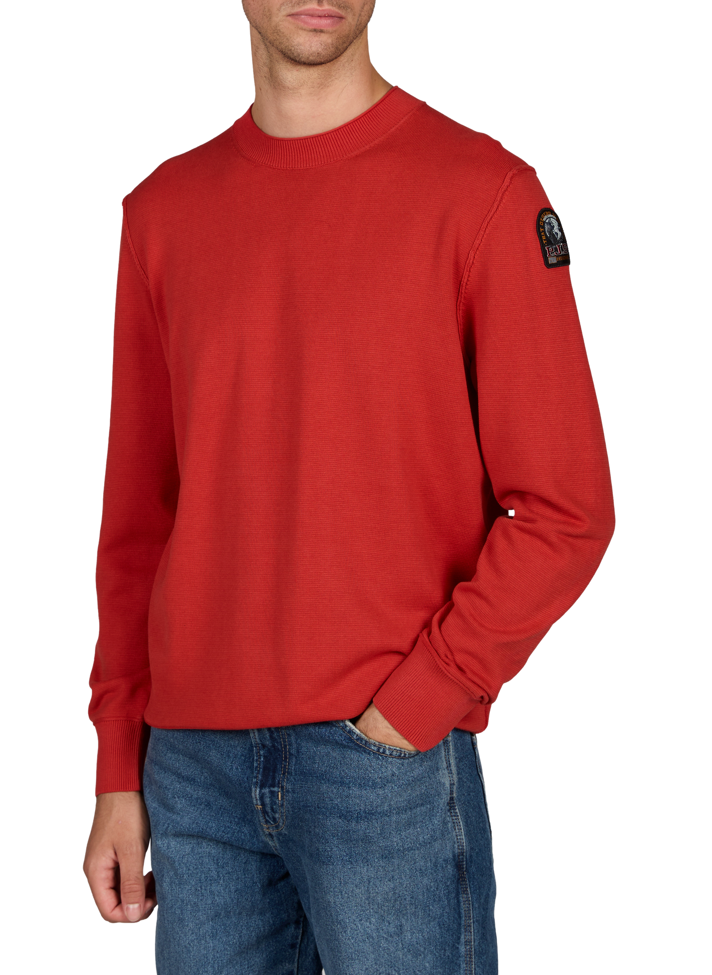 Straight round neck sweater in blended cotton PARAJUMPERS Red
