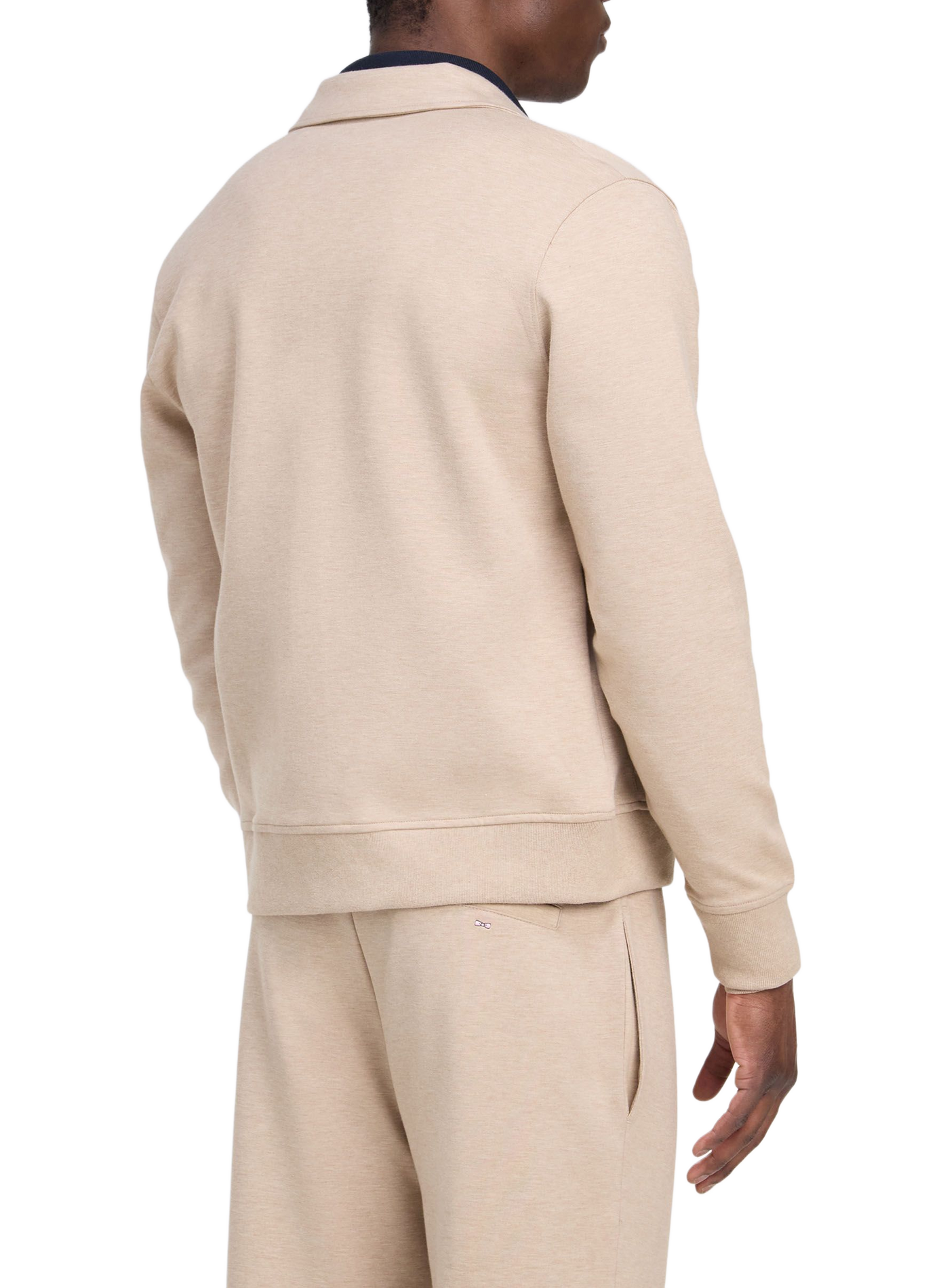 Sweat col classique en coton mélangé EDEN PARK Beige