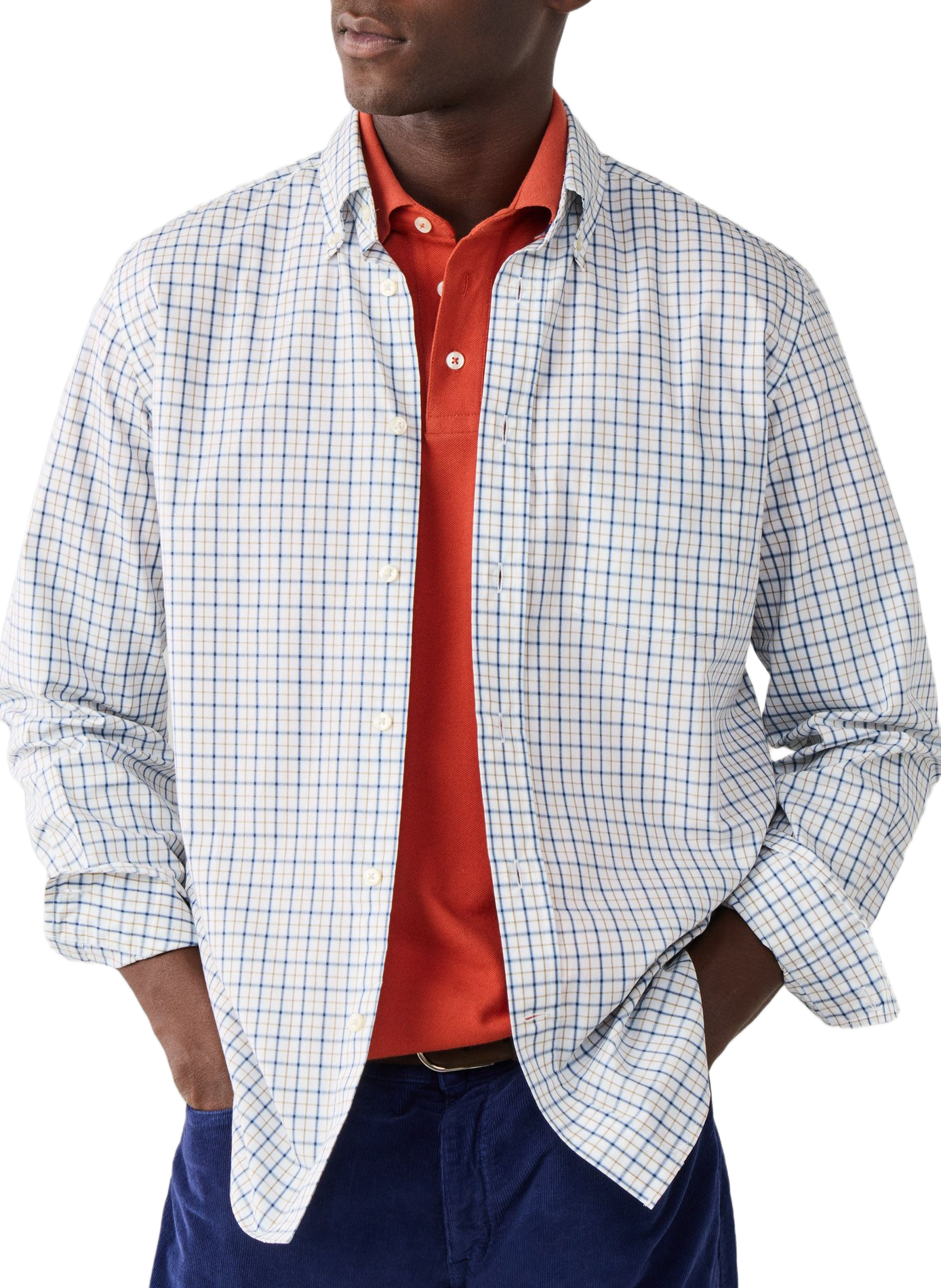 Chemise droite à carreaux en coton FACONNABLE Beige