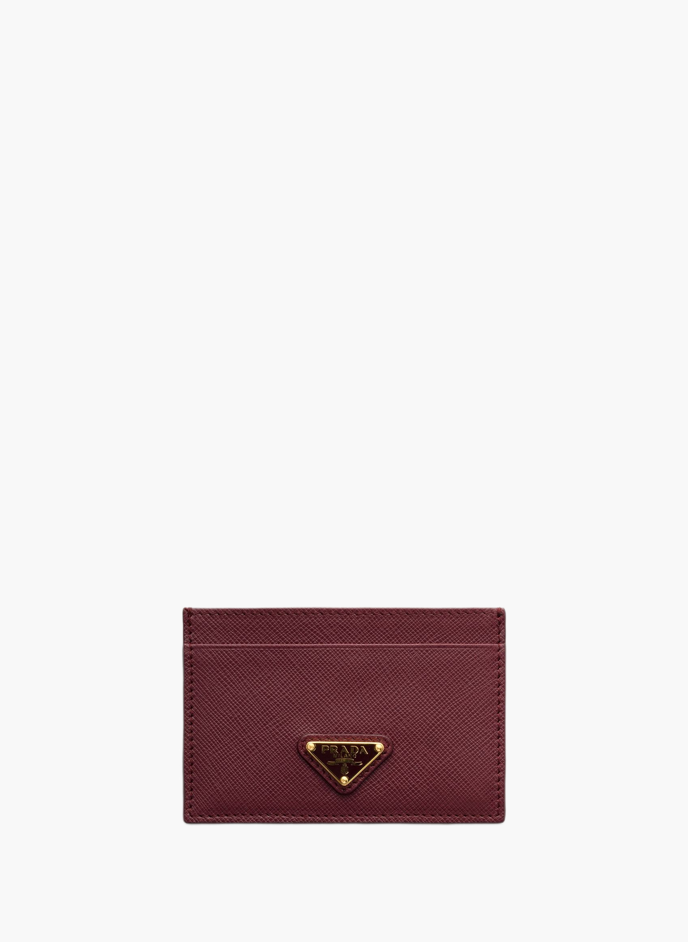 Porte-cartes en cuir saffiano PRADA Rouge