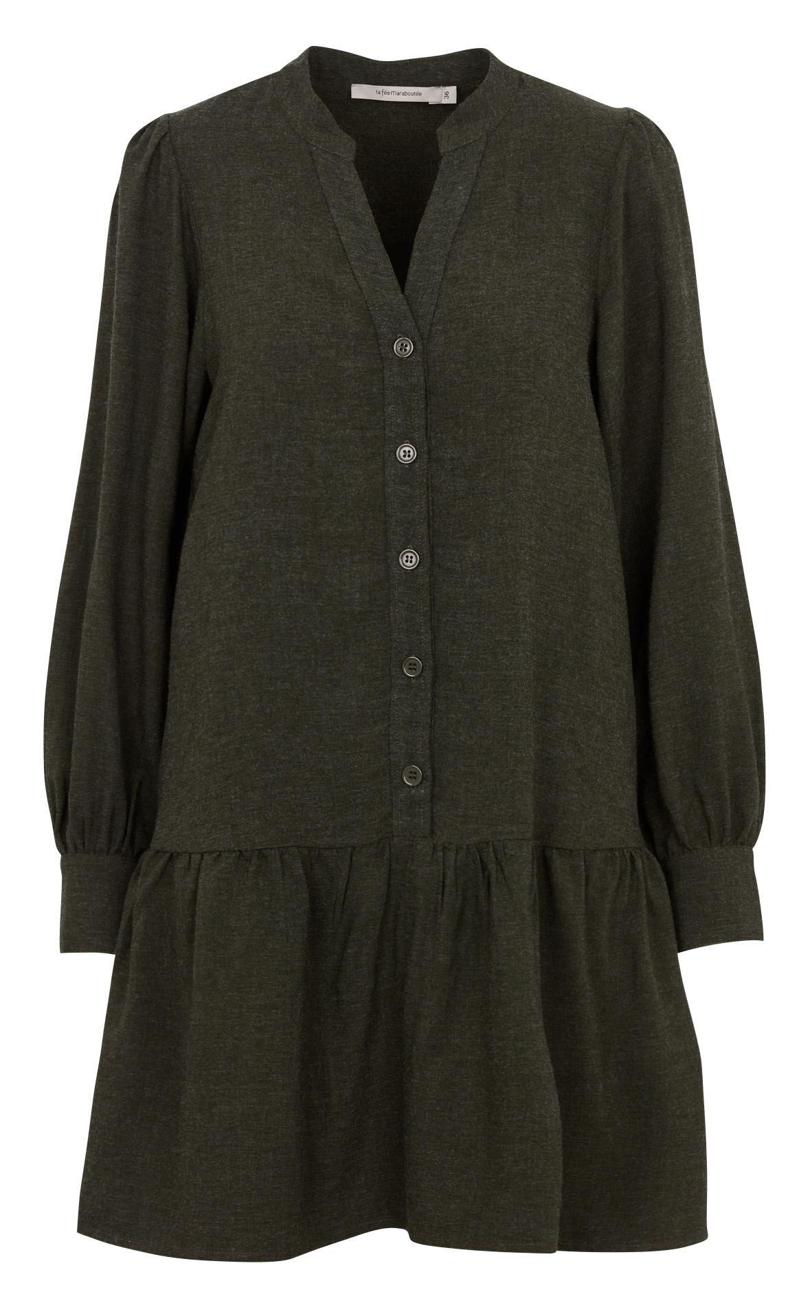 Korte jurk met Tunesische hals LA FEE MARABOUTEE Groen