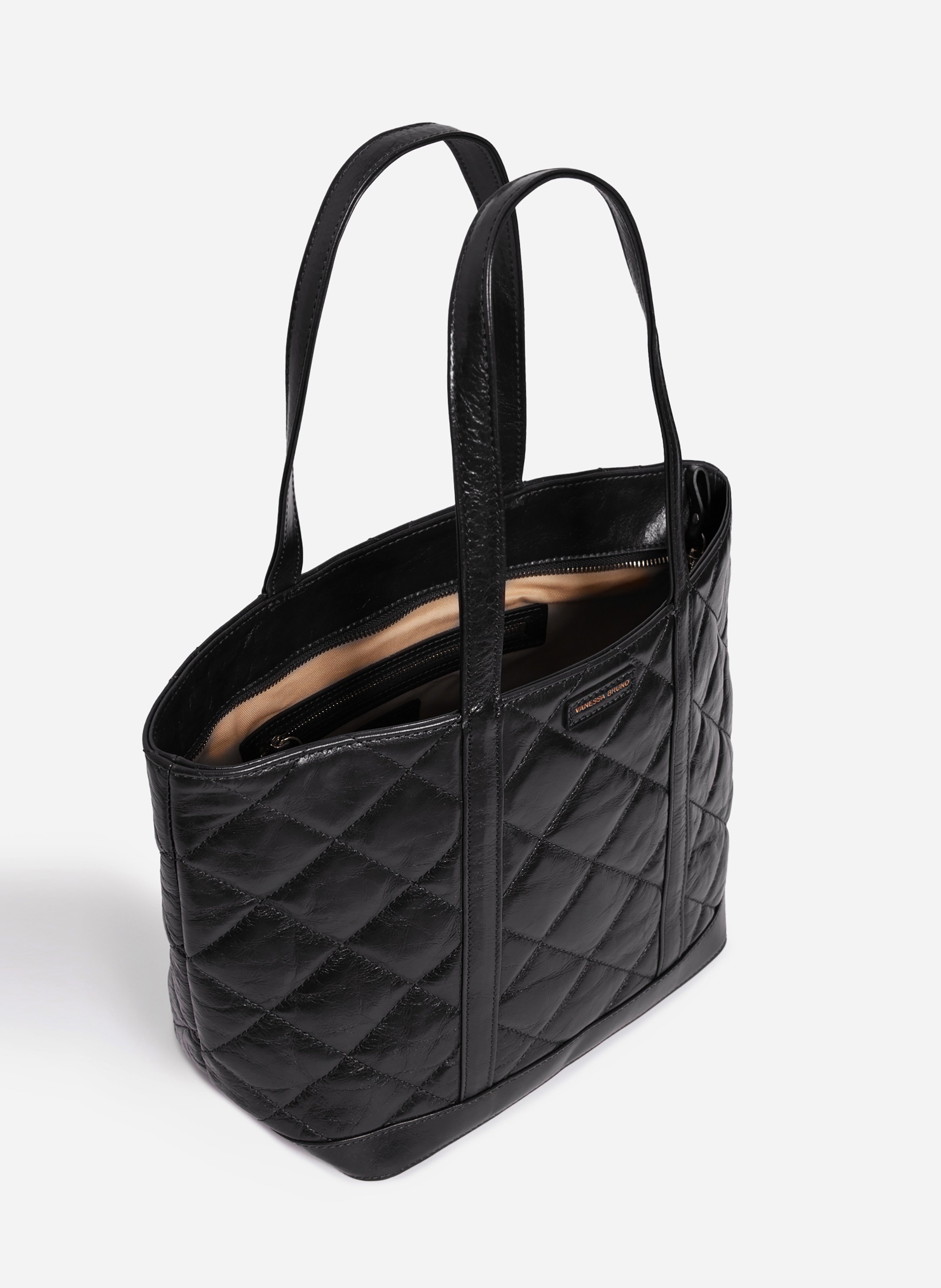 Cabas m en cuir matelassé VANESSA BRUNO Noir