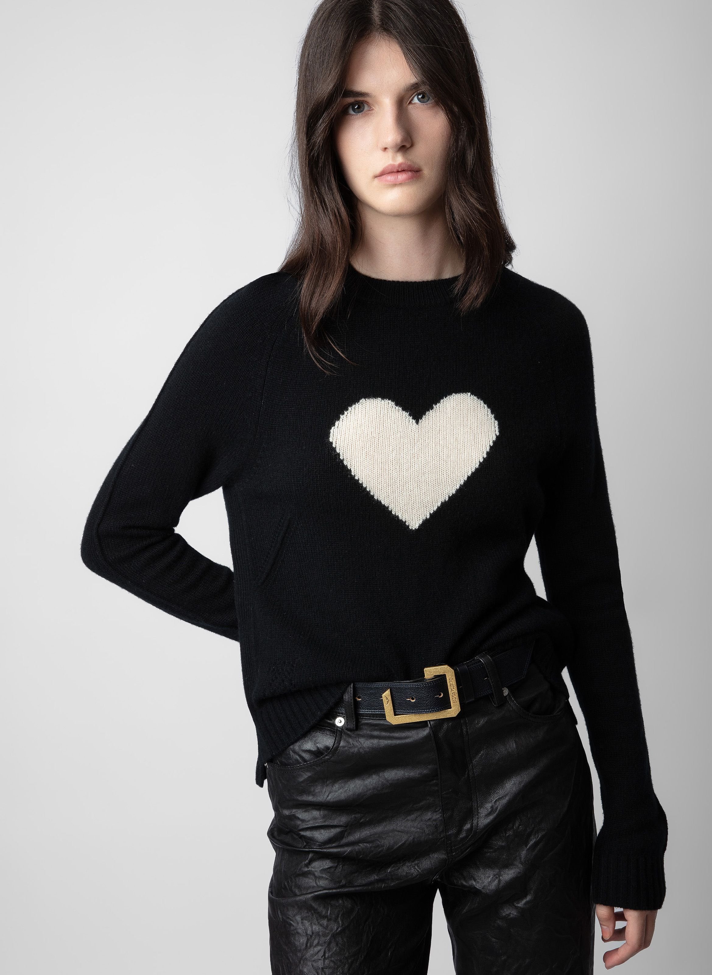 Pull Zadig & Voltaire Modèle GIBUS - Taille S, Noir, Coton/cachemire, Occasion Très Bon état