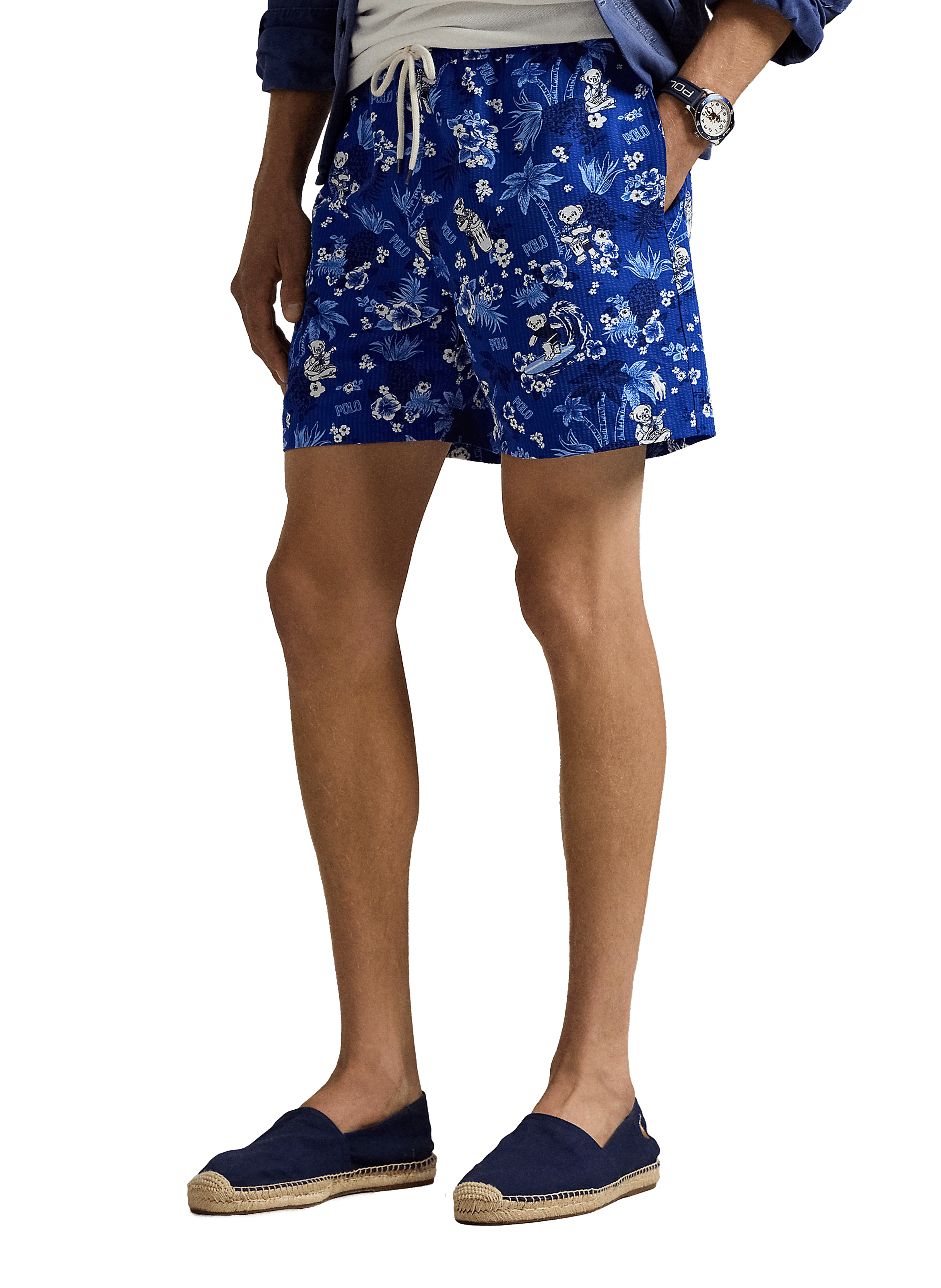 Patterned swim shorts Blue