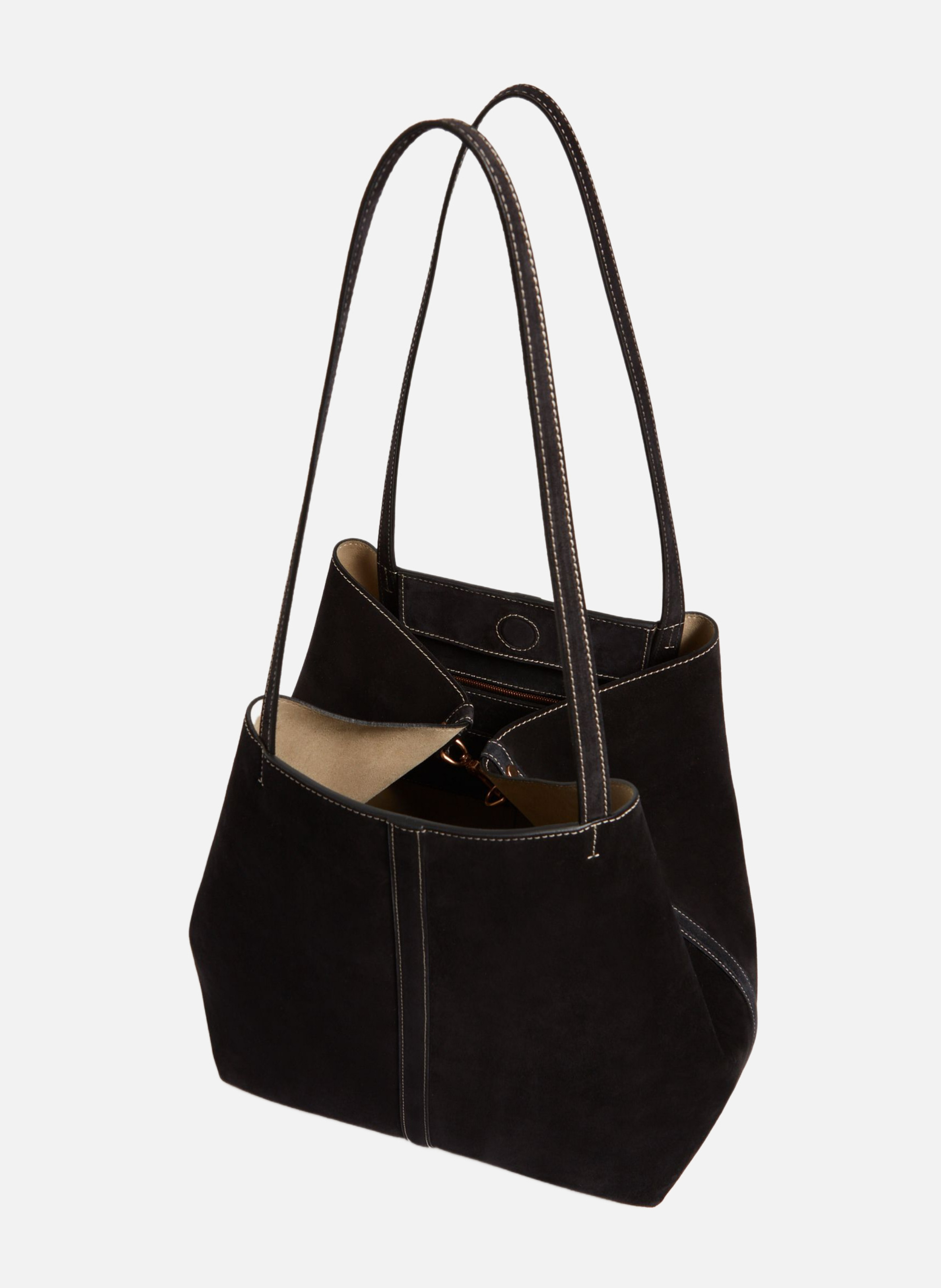 Grand cabas daily en cuir velours VANESSA BRUNO Noir