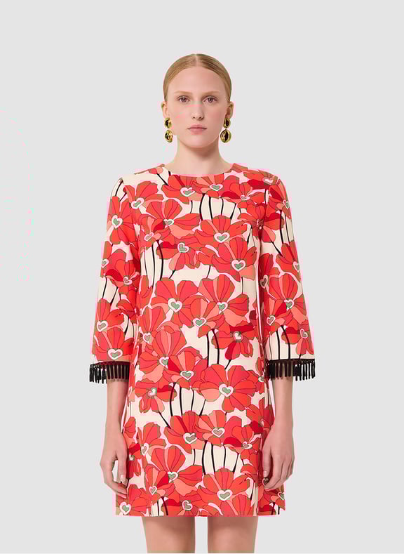Robe droit fleurs - rivanne Rouge by TARA JARMON TARA JARMON Robe droit fleurs - rivanne Rouge