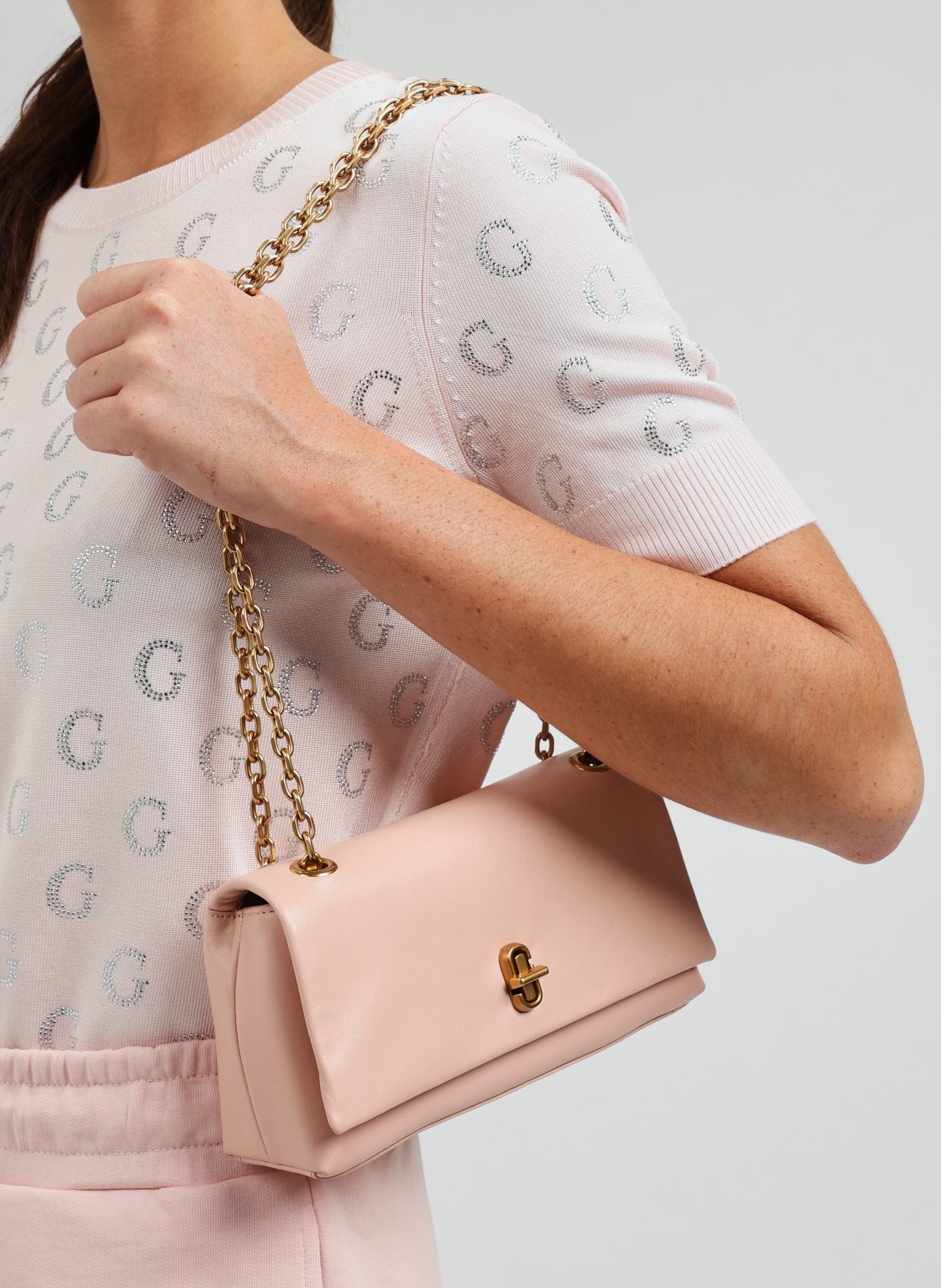 Sac à bandoulière The Dual Chain Mini Bag MARC JACOBS Rose