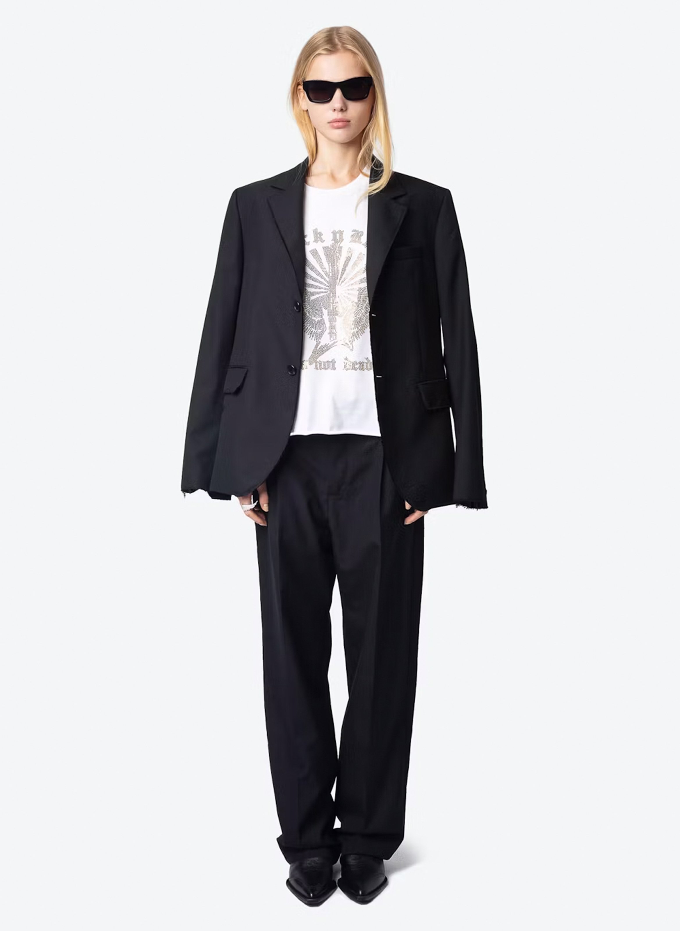 Tee-shirt sans manches avec strass devant cloe ZADIG&VOLTAIRE Blanc