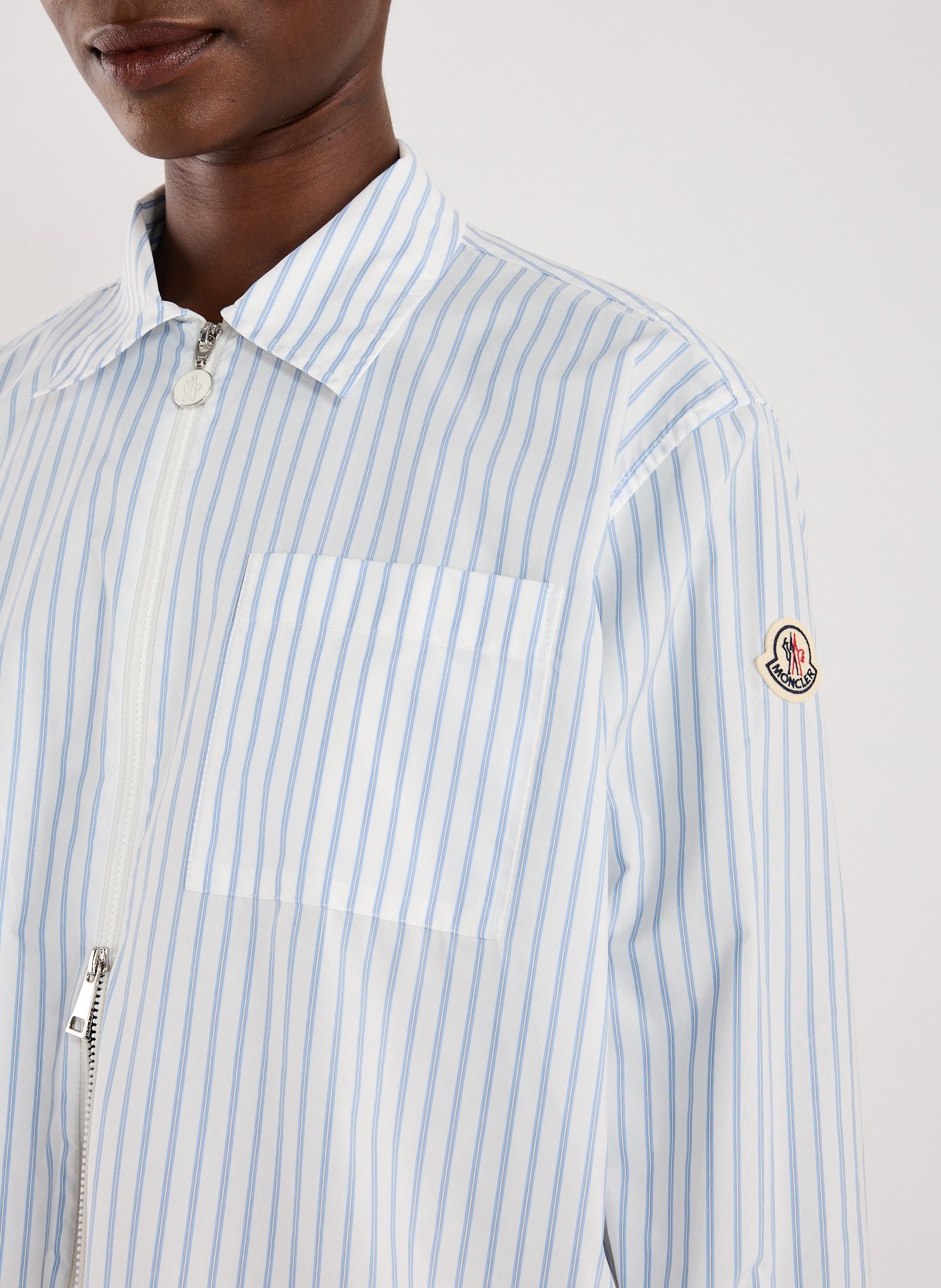 Striped zip-up shirt MONCLER White