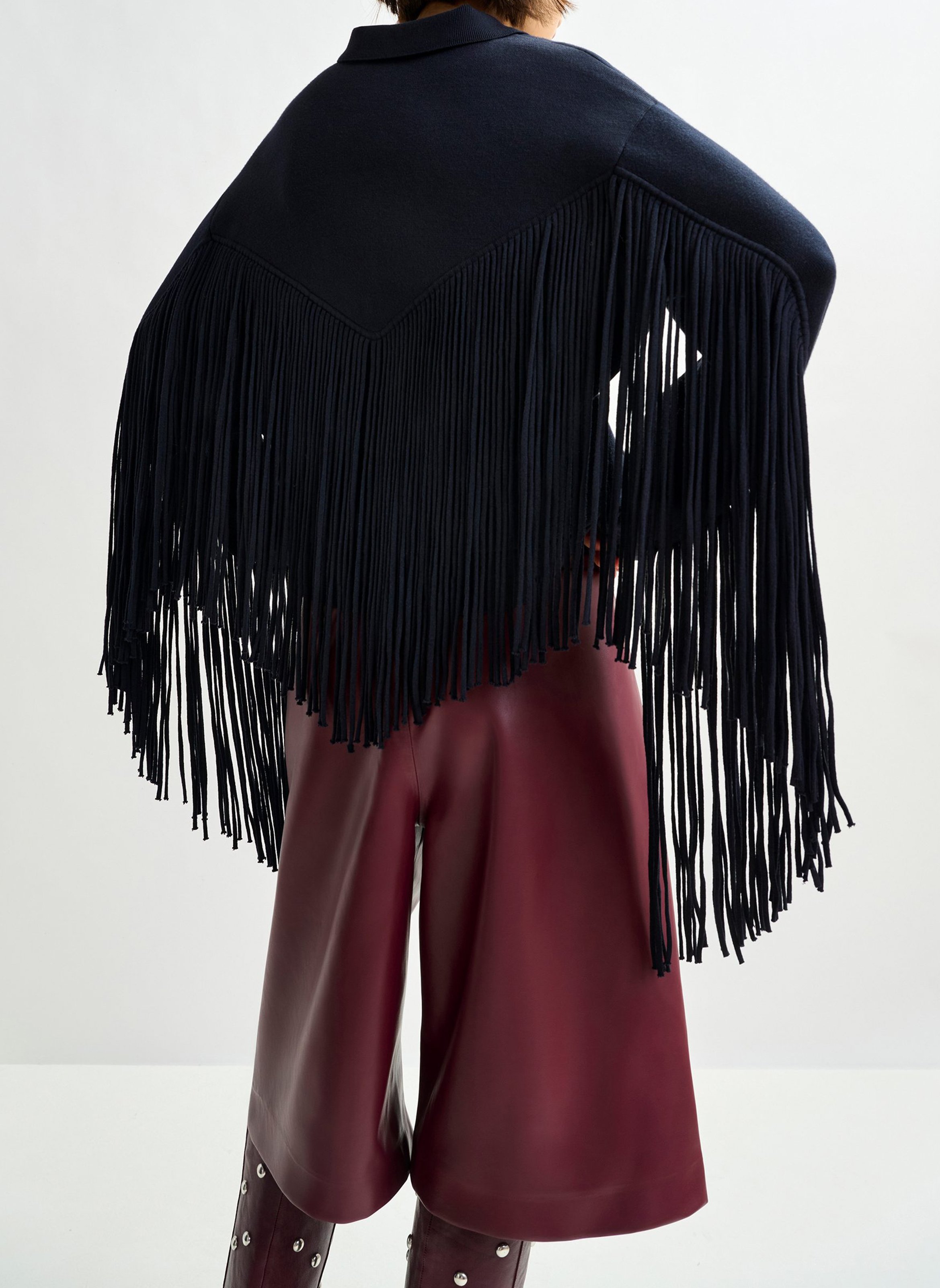 Veste col classique à franges istern ESSENTIEL ANTWERP Bleu