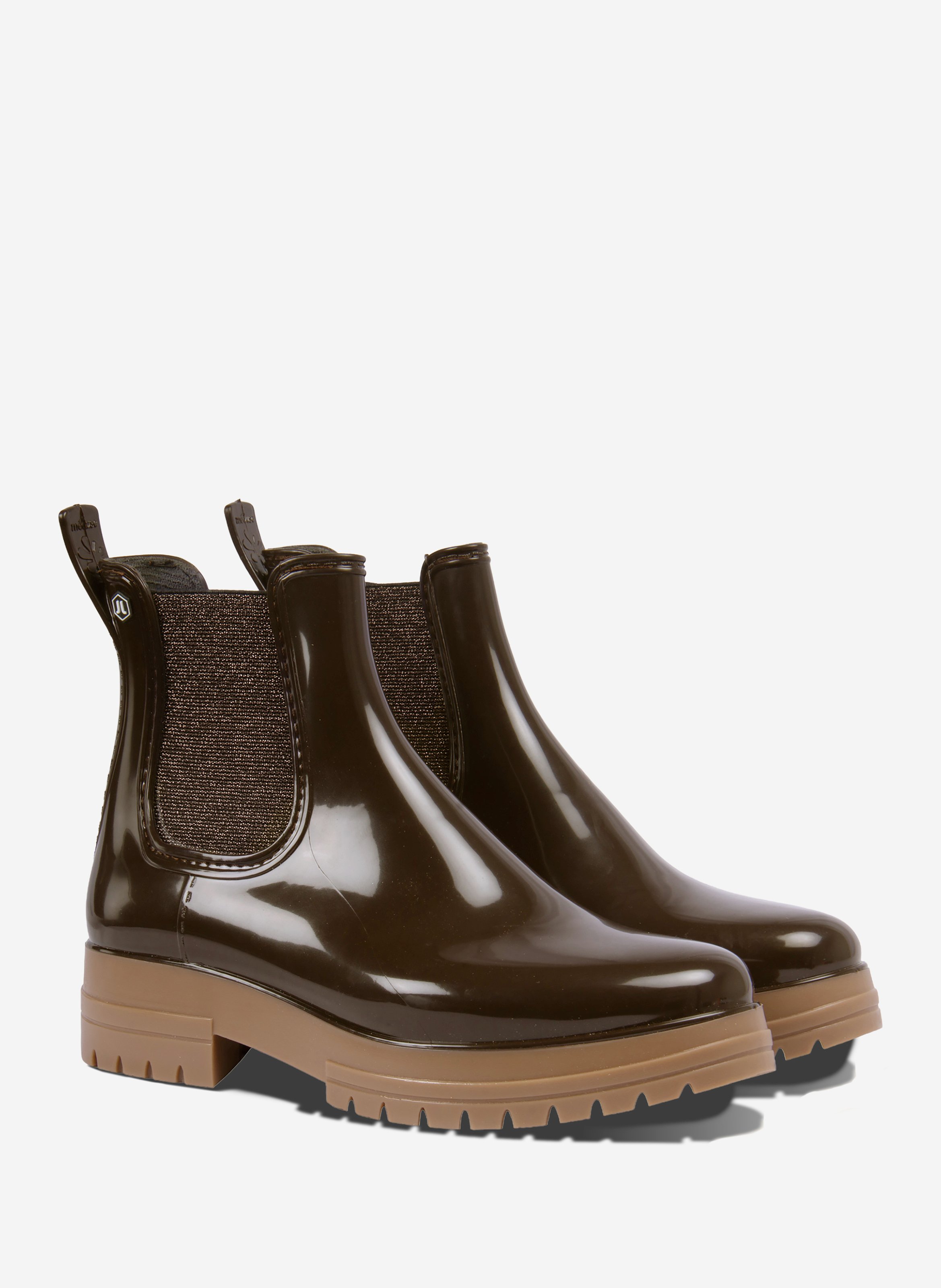 Bottines de pluie crantées JULES & JENN Marron