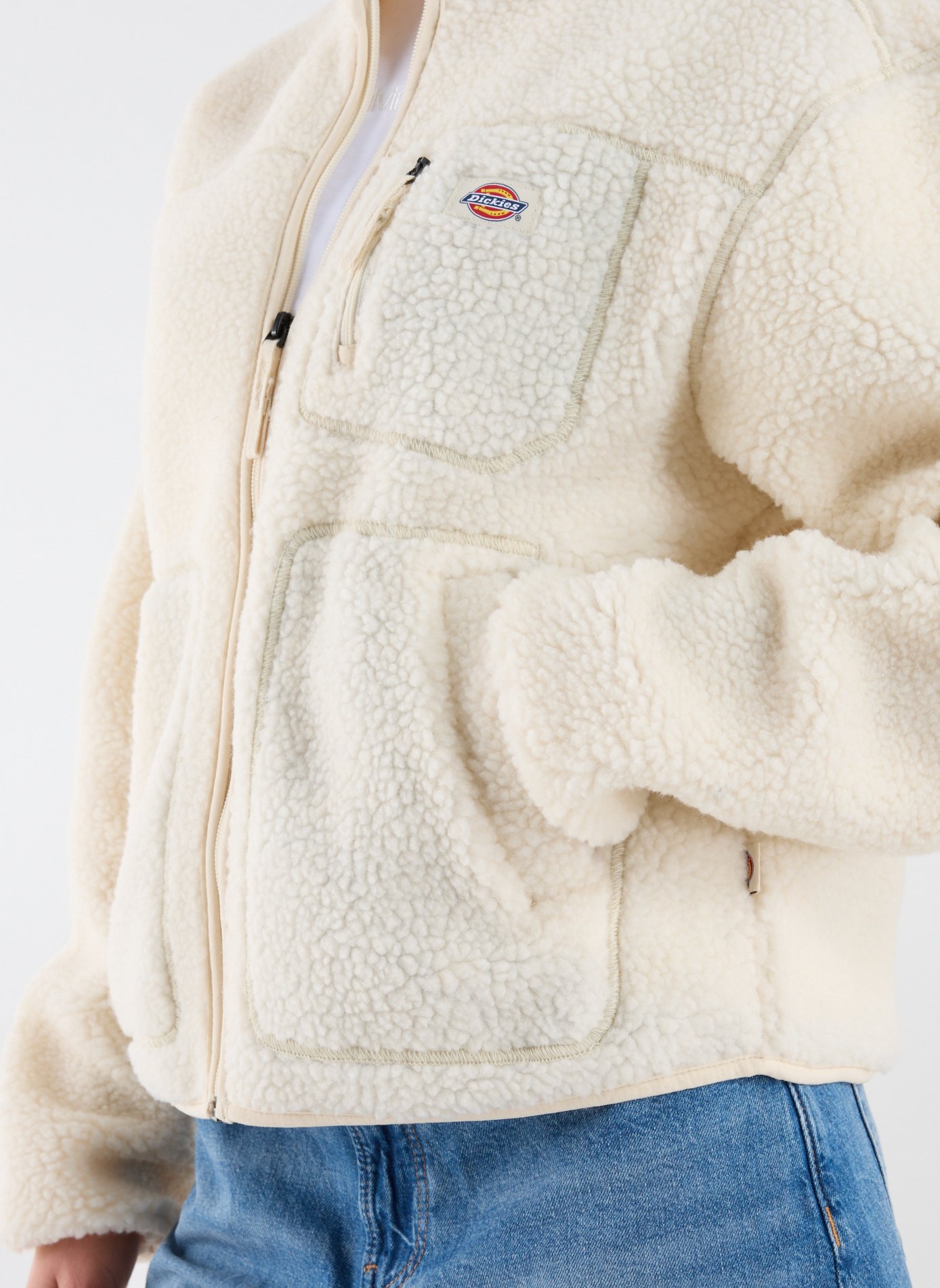 Straight sherpa jacket with high collar DICKIES Grey