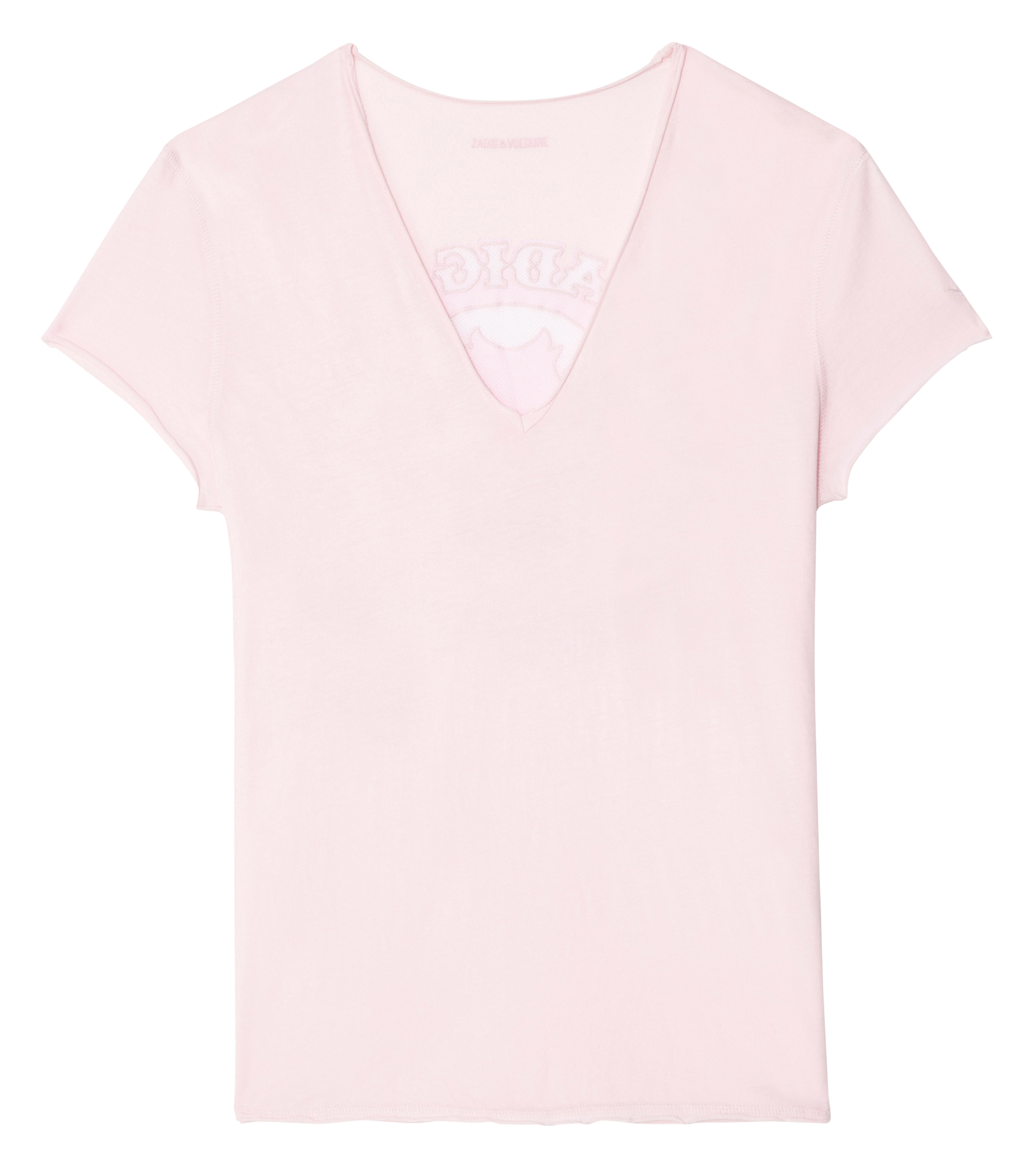 Tee-shirt droit col v motif dos story ZADIG&VOLTAIRE Rose