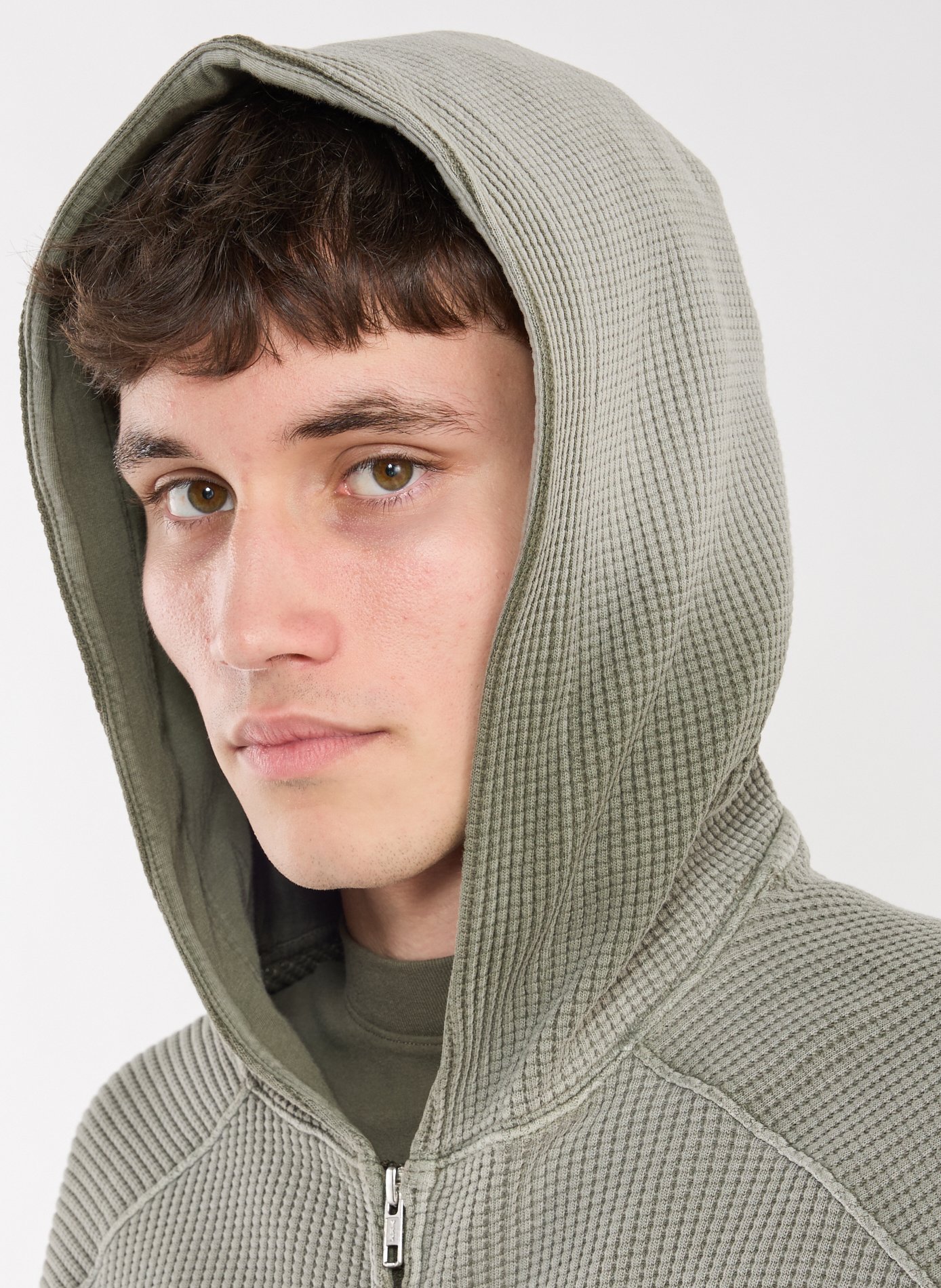 Sweat à capuche zippé Bee Sun en coton ROA Kaki