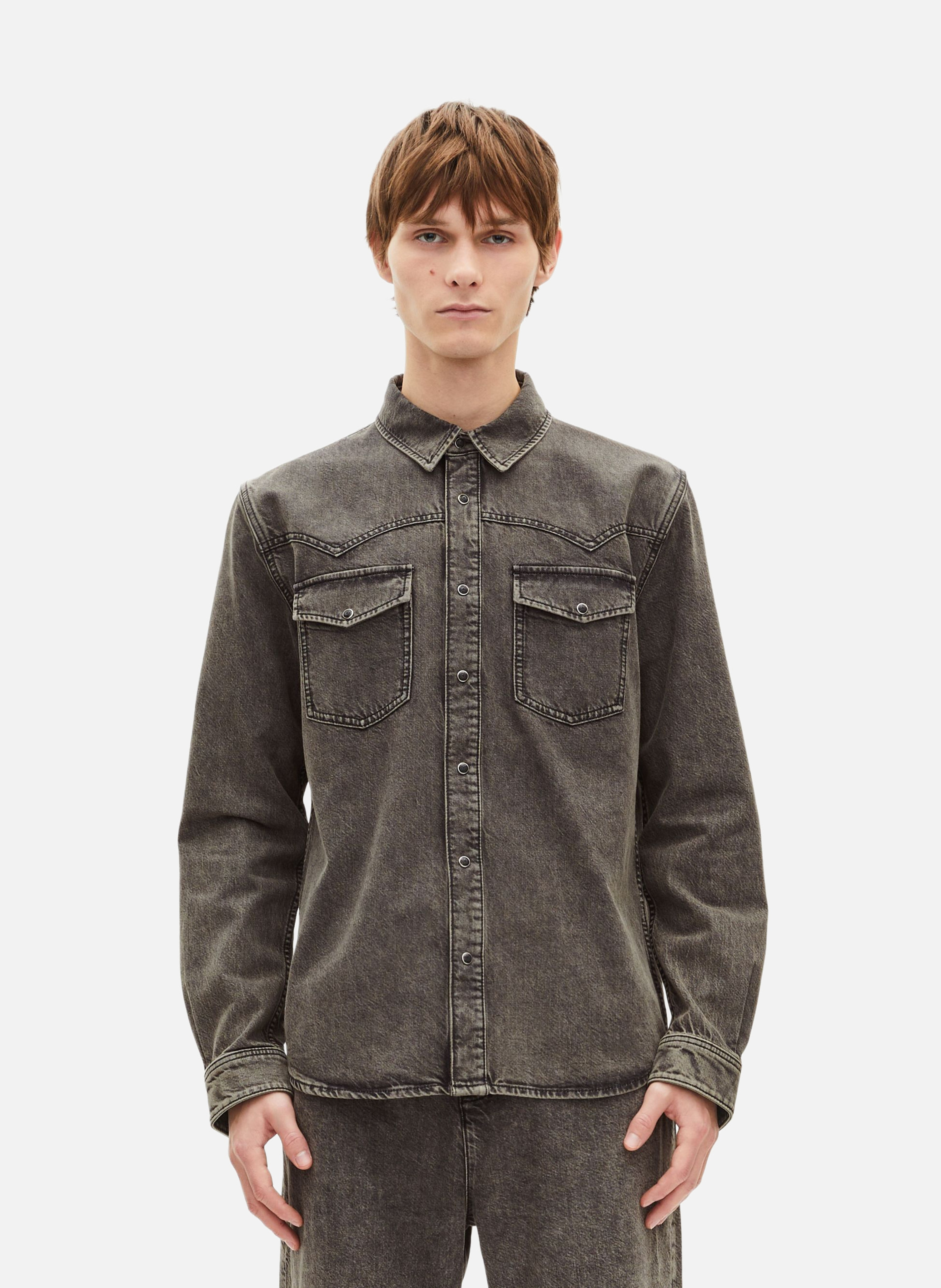 Chemise en denim THE KOOPLES Gris