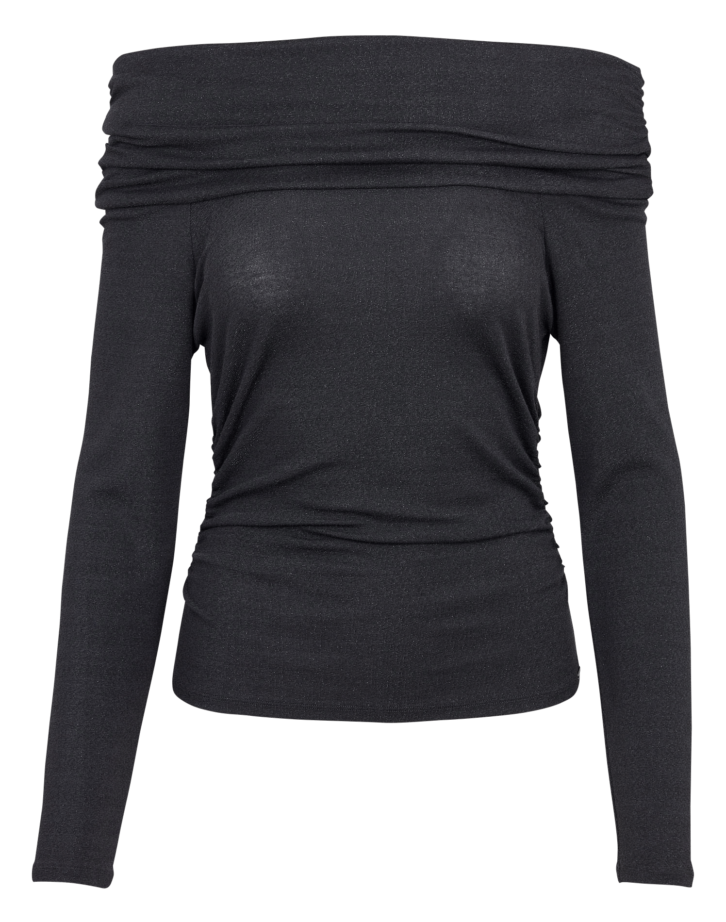 Top ajusté col bénitier en maille pailletée IKKS Gris