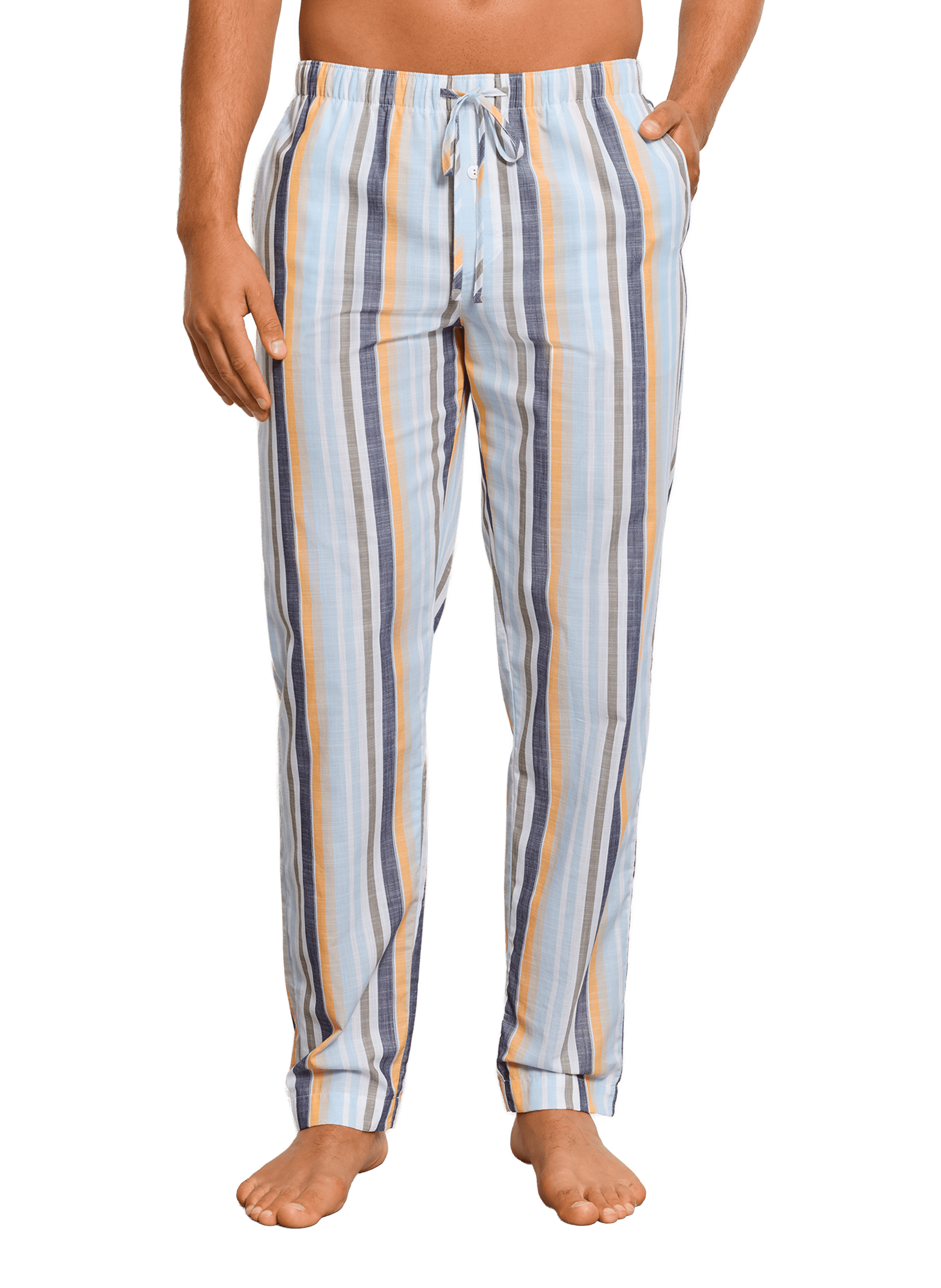 Pantalon droit rayé en coton HANRO Multicolore