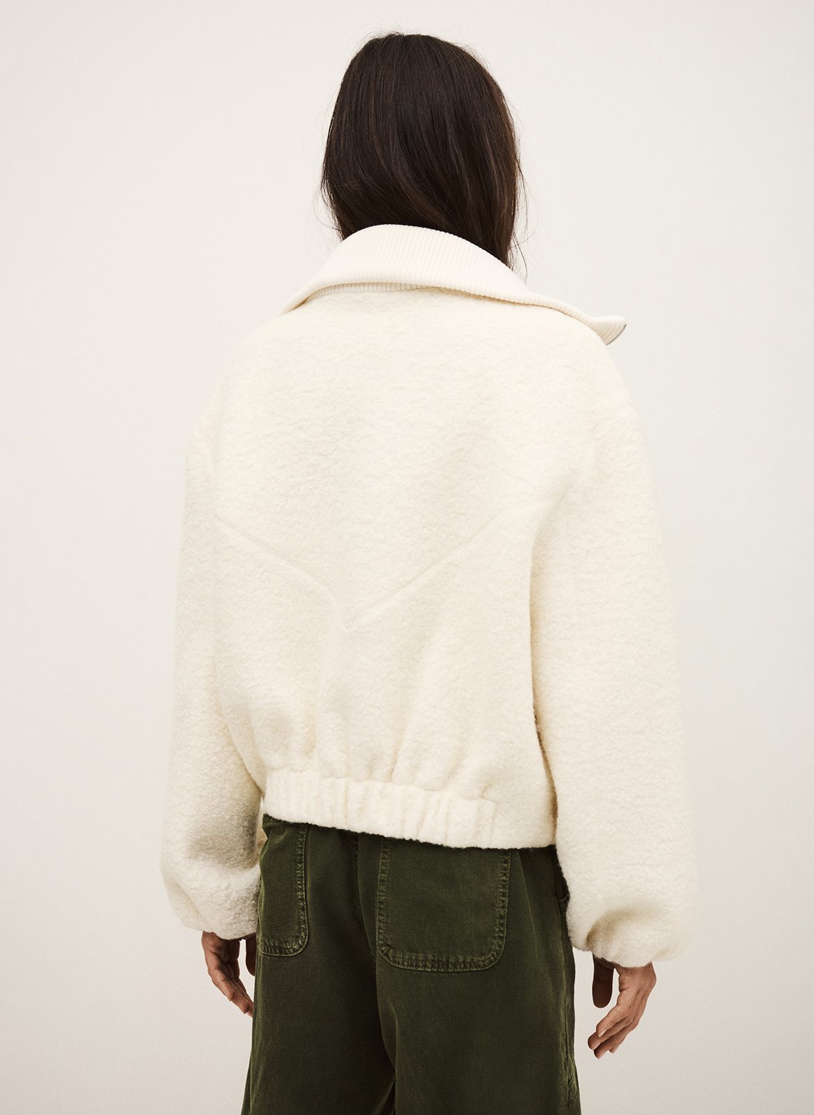 Manteau court ample en laine mélangée vito BA&SH Beige