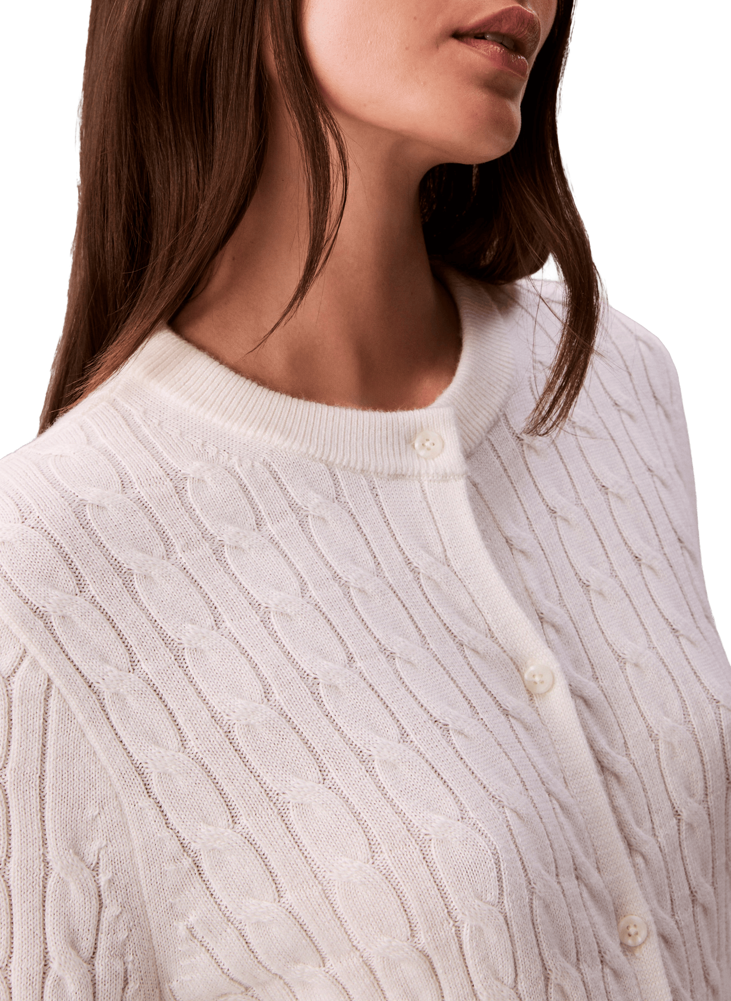 Cardigan côtelé en laine mélangée CALVIN KLEIN Beige