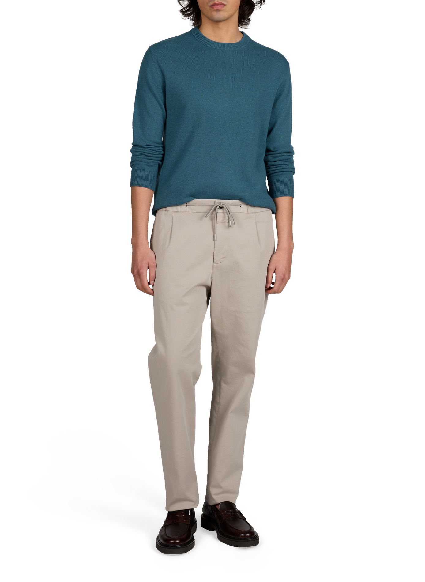 Pull col rond en cachemire AU PRINTEMPS PARIS Bleu