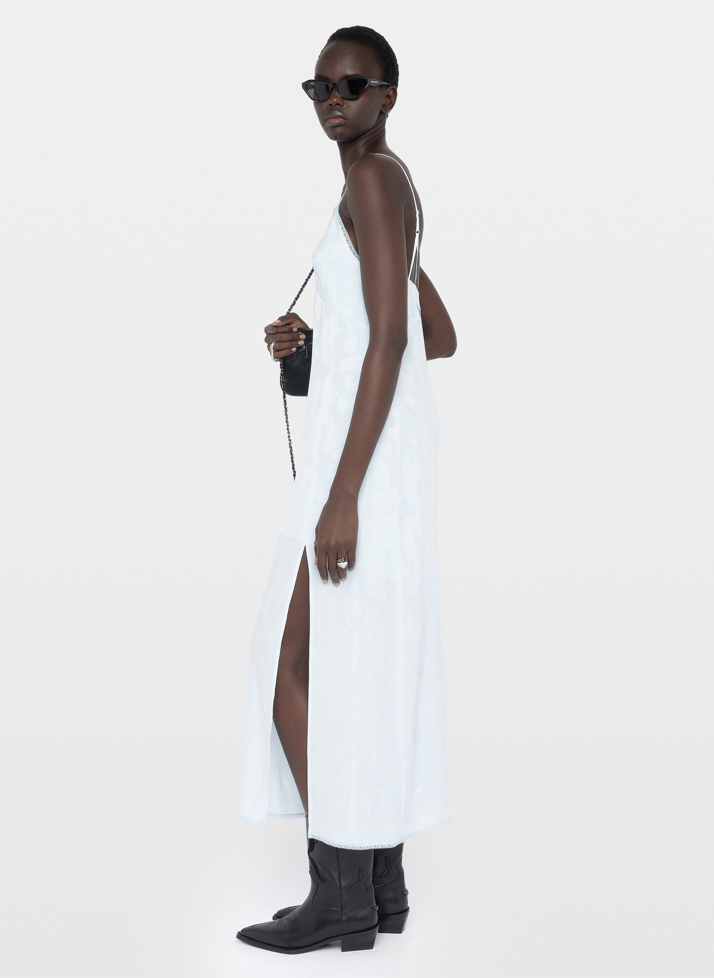 Robe longue en soie ramelil ZADIG&VOLTAIRE Bleu