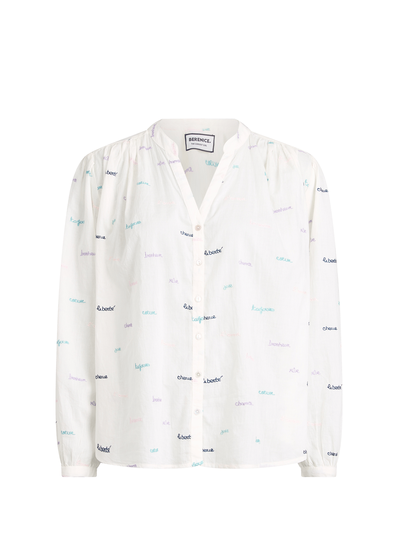 Blouse à broderie en coton  BERENICE Beige