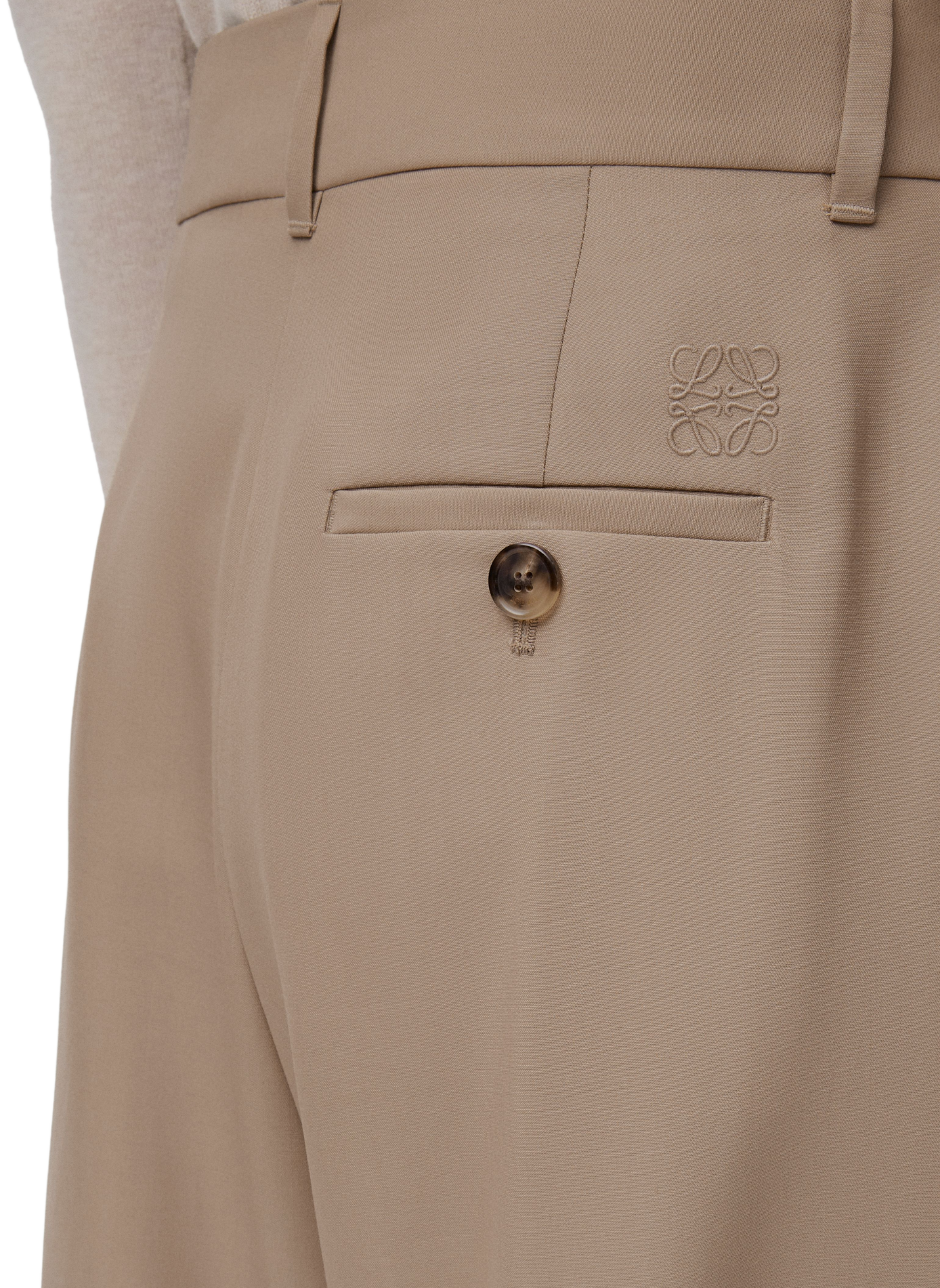 Pantalon tailleur barrel en laine LOEWE Beige