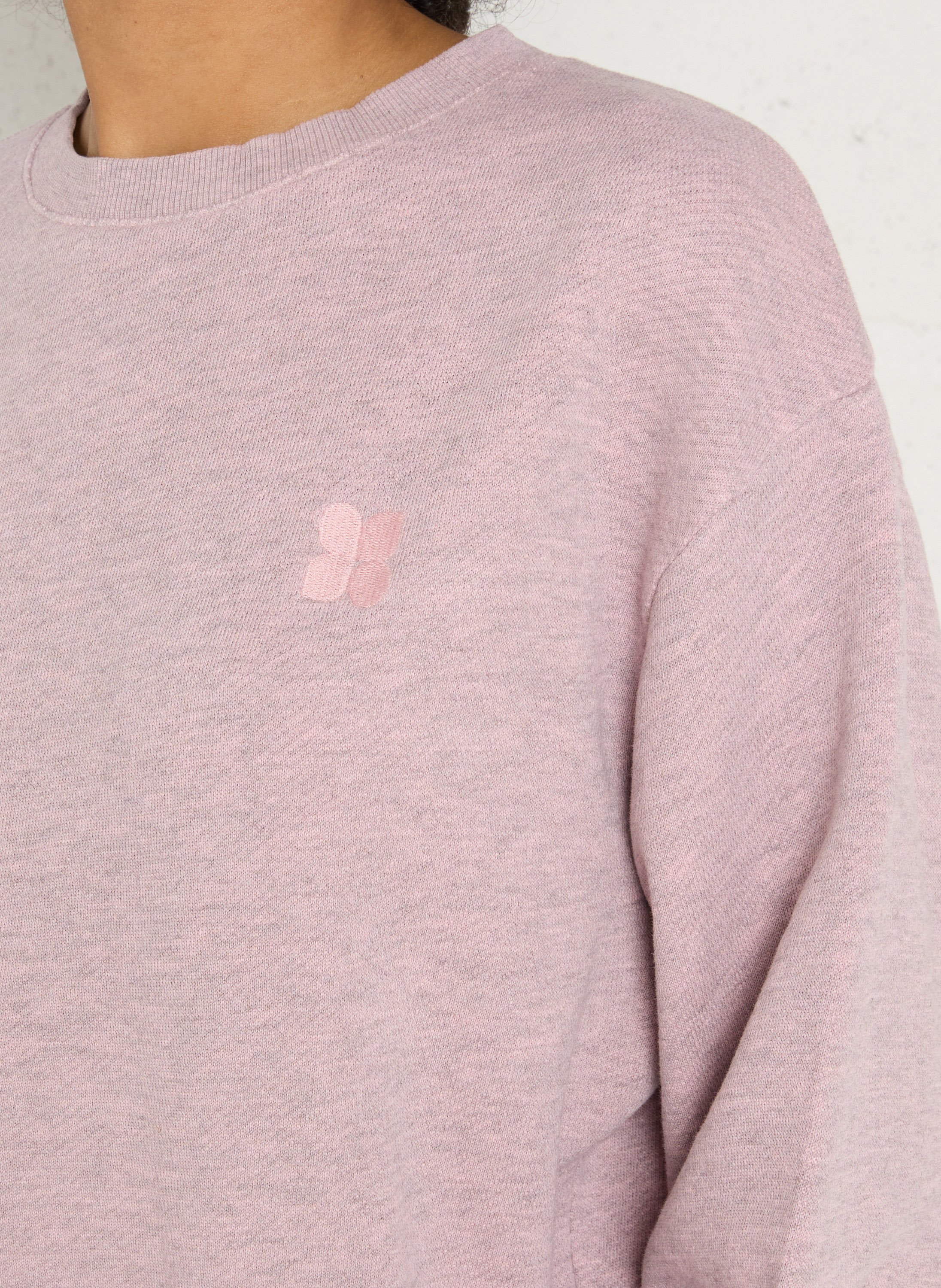 Sweat ample chiné à broderie monogramme lesly MAISON 123 Rose