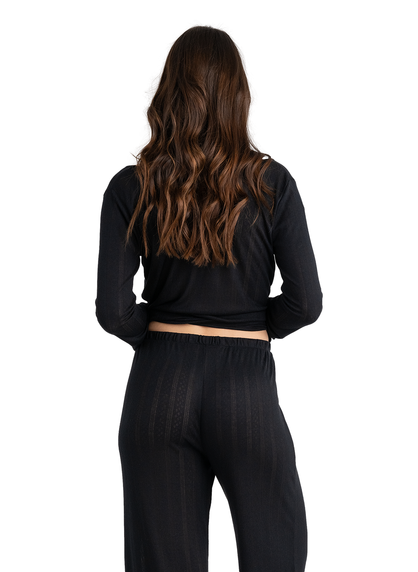 Wide solid color pajama bottoms PASSIONATA Black