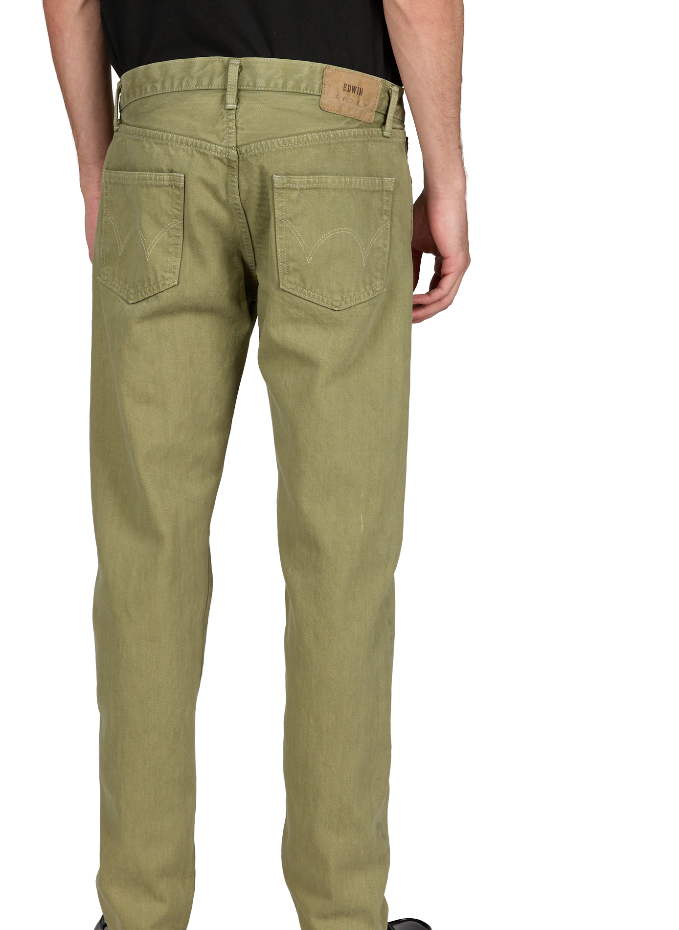 Straight cotton jeans EDWIN Green
