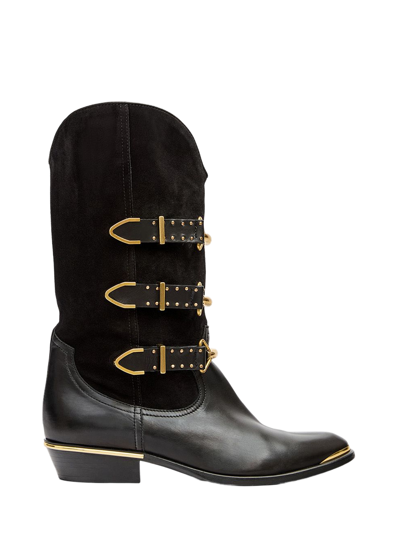 Mexia suede leather ankle boot with metal embellishments ISABEL MARANT Black