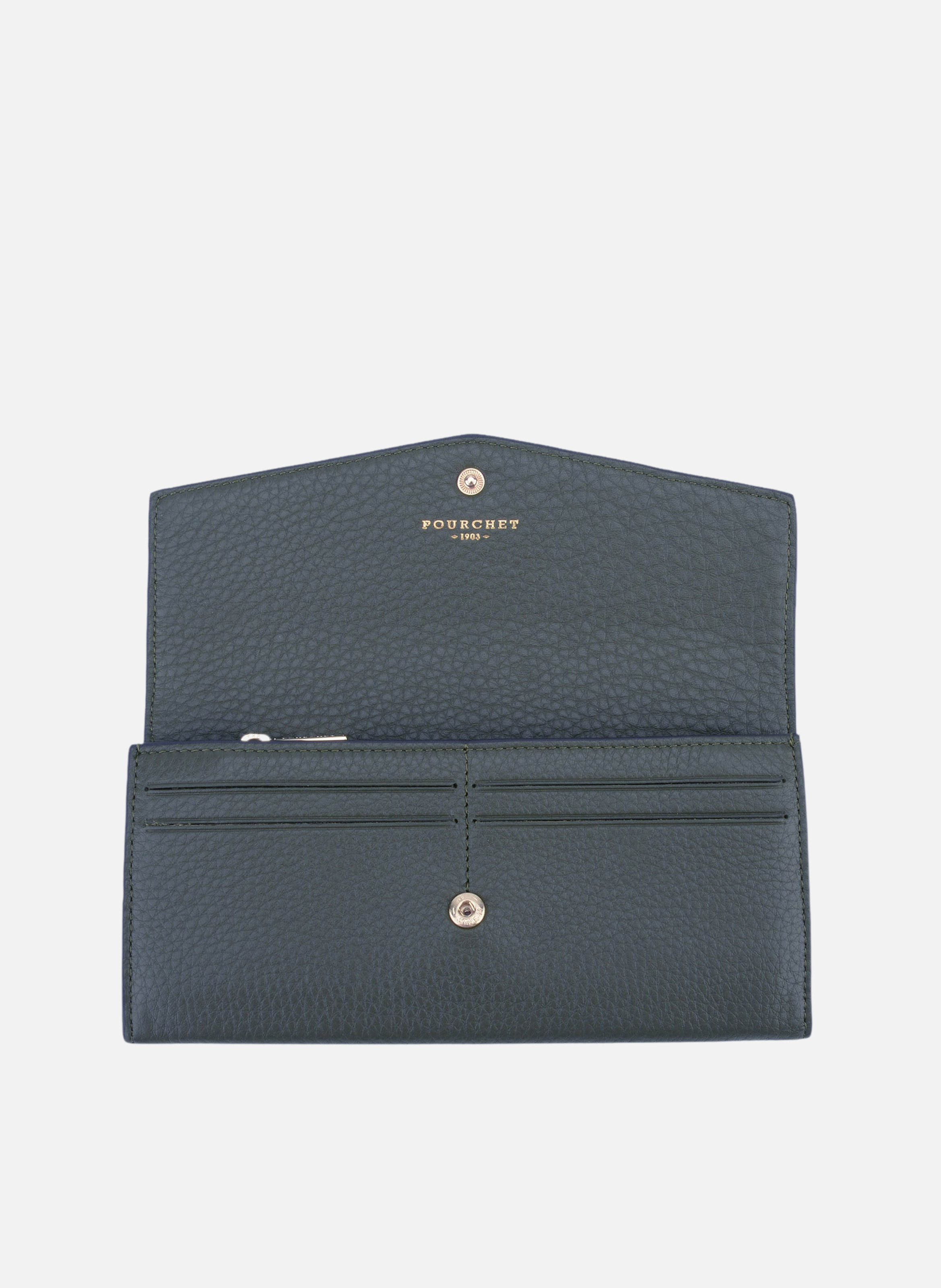 Club | porte-monnaie gm en cuir de veau | Bleu POURCHET Femme