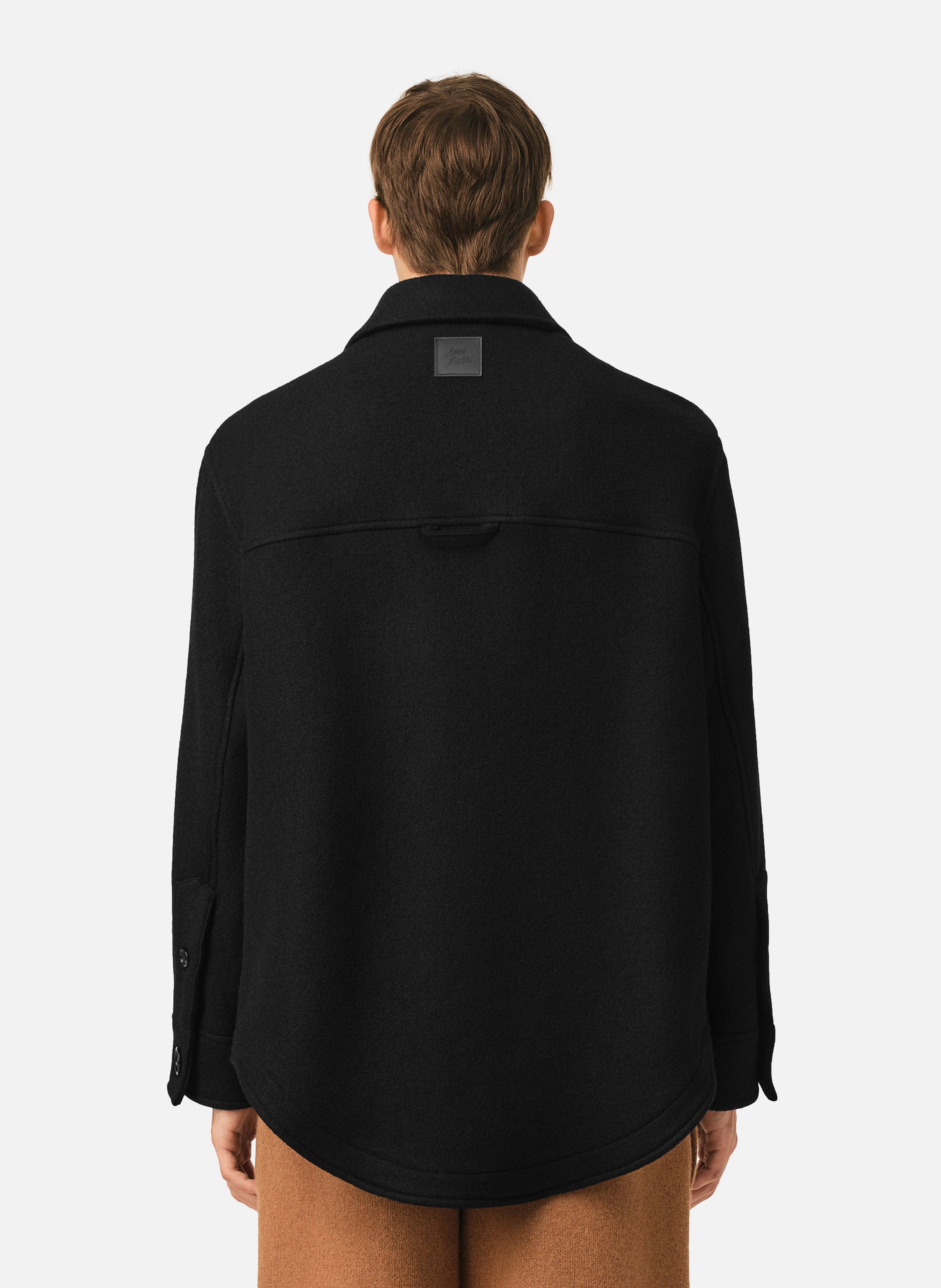 Veste boutonnée unisexe en laine AMI PARIS Noir