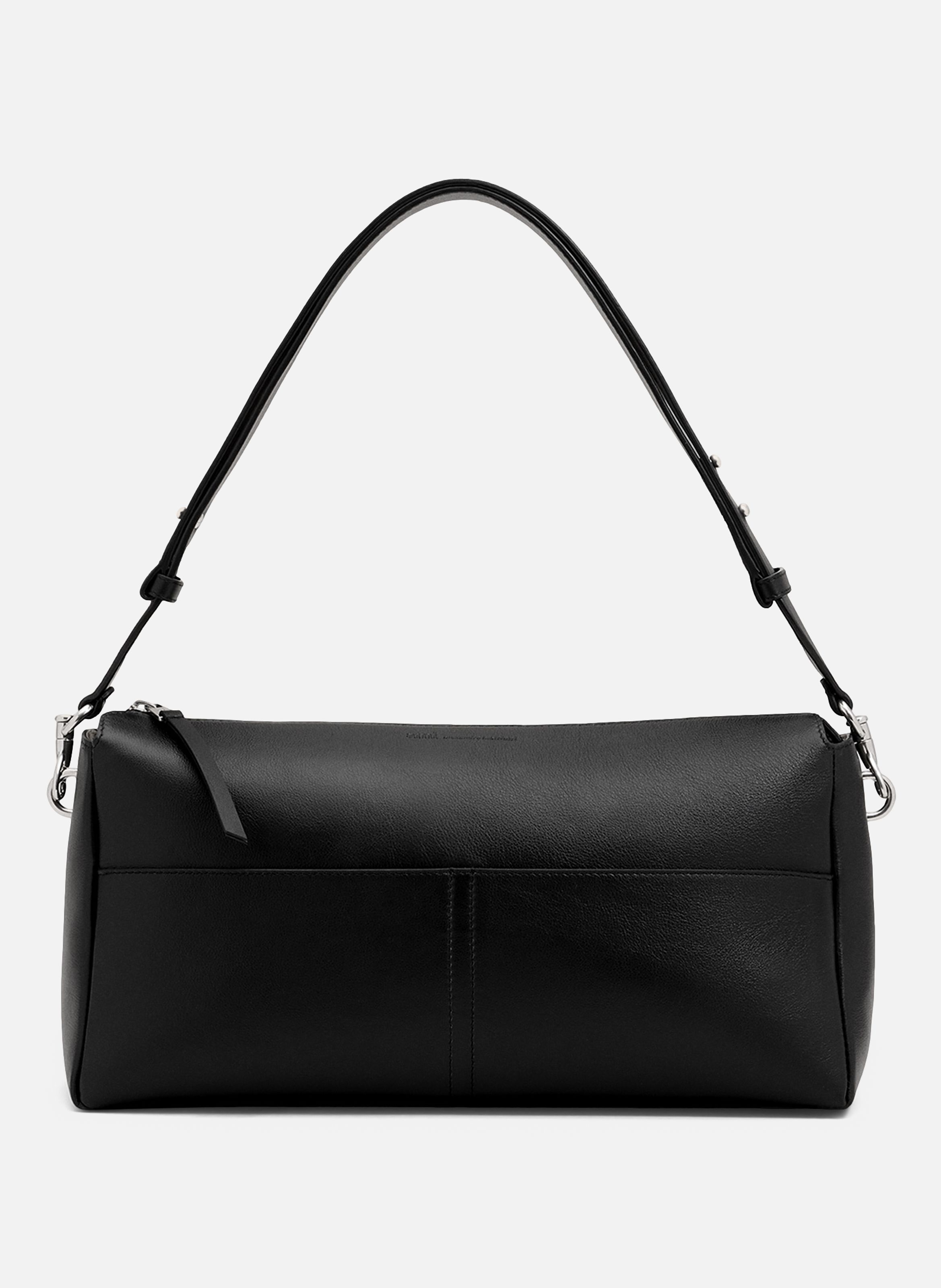 Sac zippé carrousel unisexe en cuir de veau AMI PARIS Noir