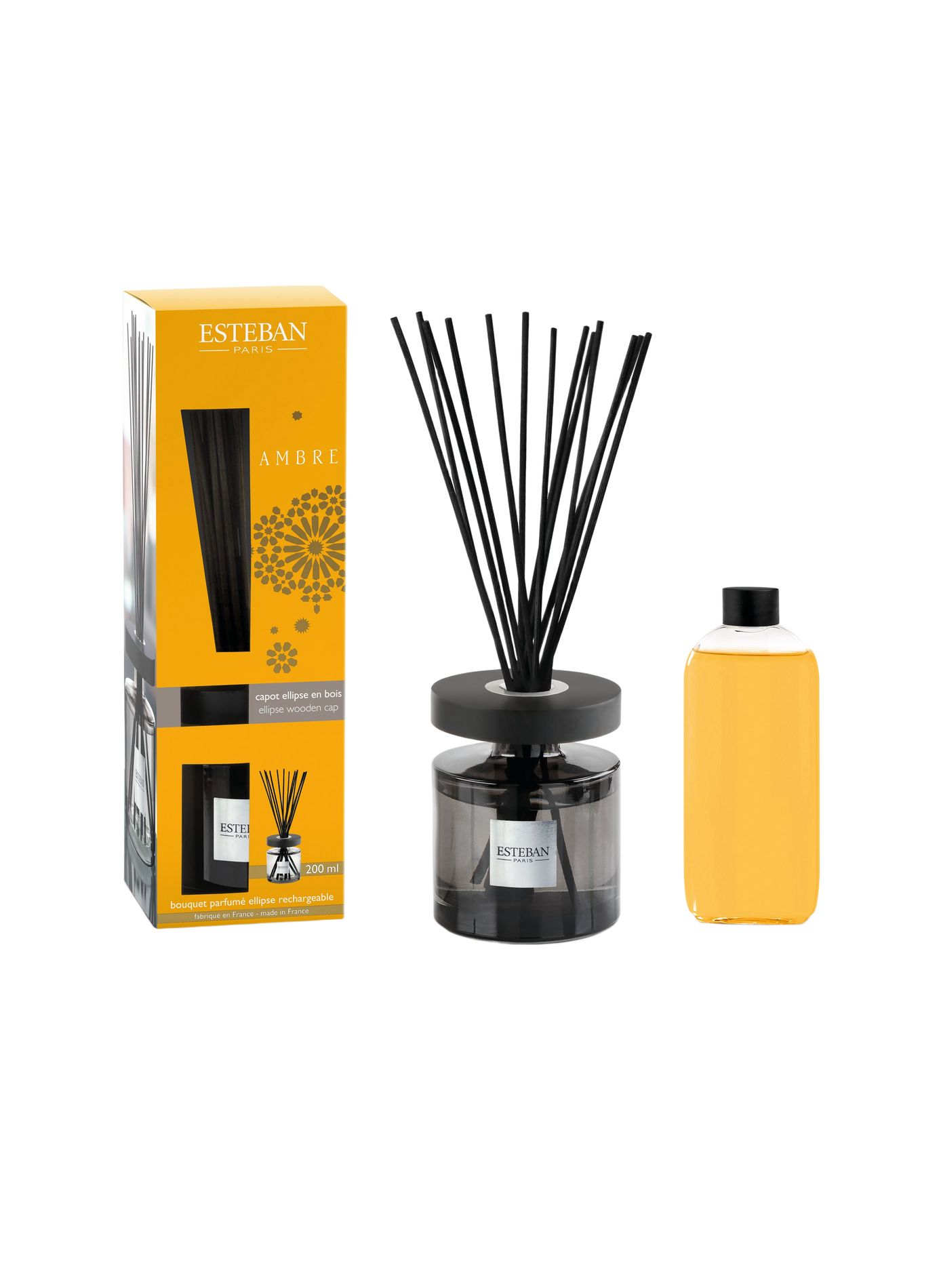 Refillable Ellipse Fragrance Bouquet Amber 200 ml ESTEBAN Yellow