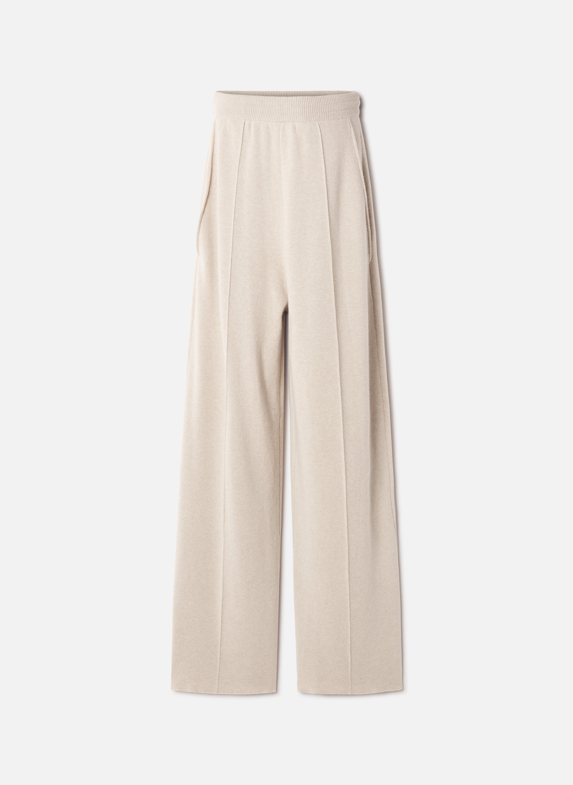Pantalon droit en laine et cachemire LANVIN Blanc
