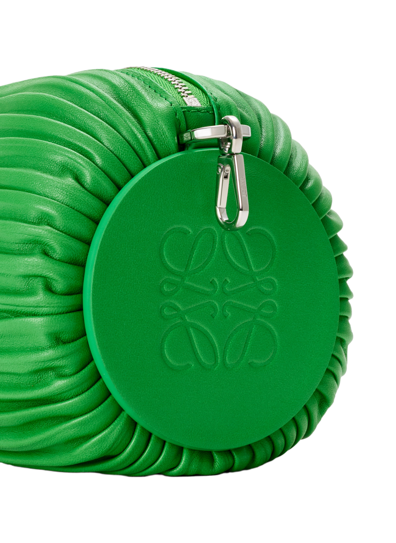 Bracelet Pouch en cuir de veau nappa plissé LOEWE Vert