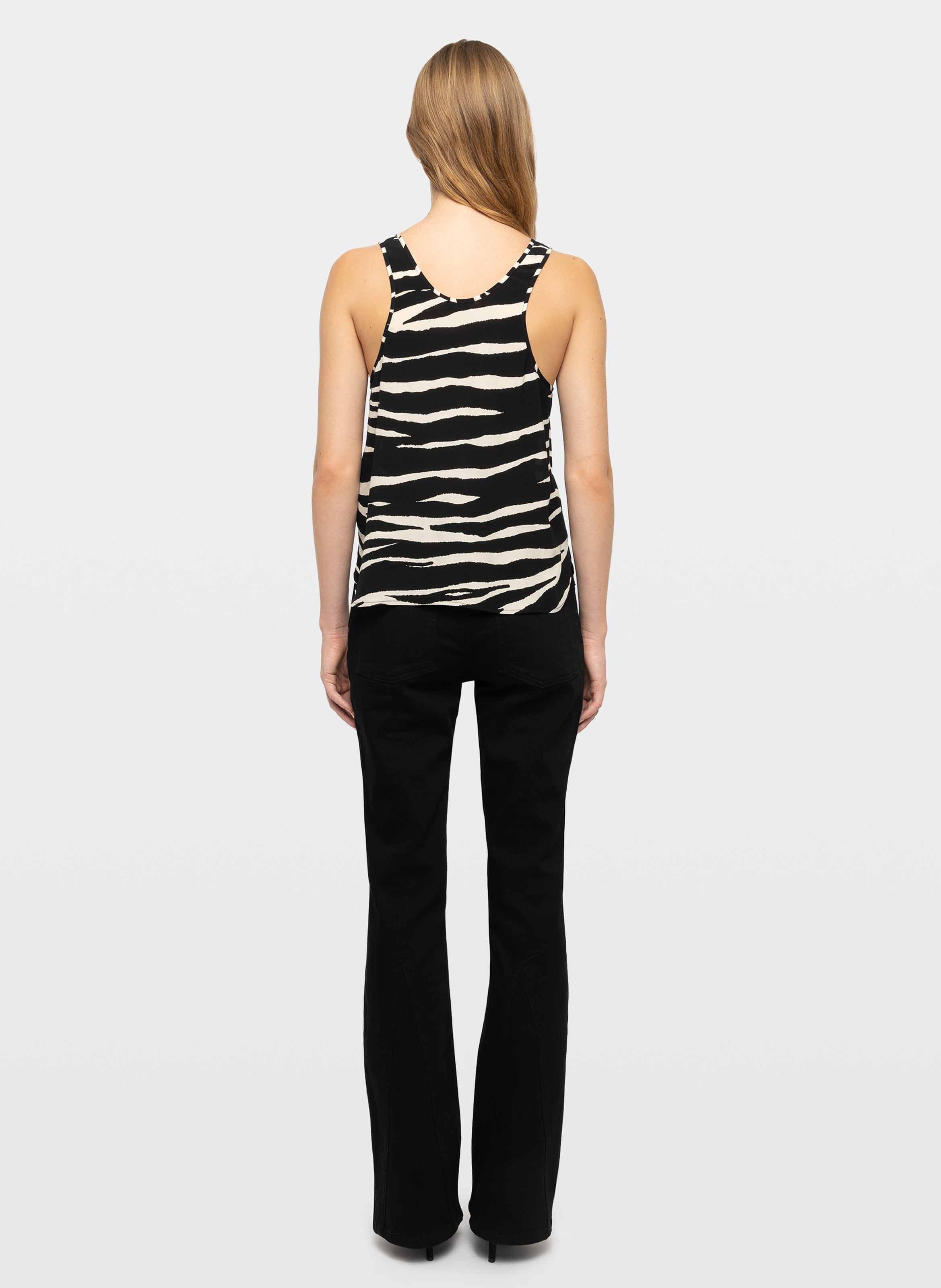 Top droit zébré col v tarys ZADIG&VOLTAIRE Noir